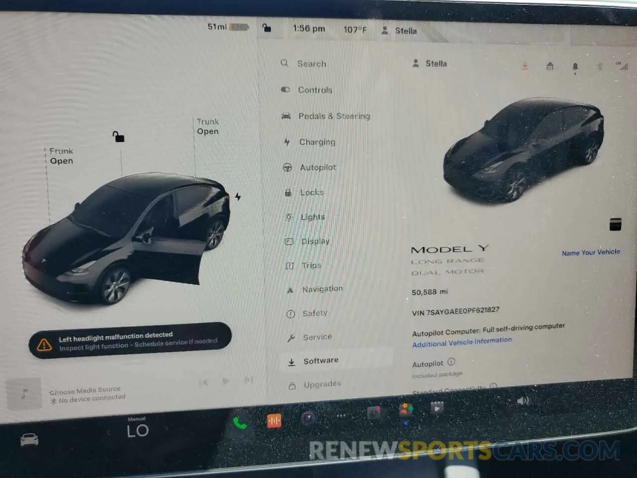 9 fotografías del automóvil dañado 7SAYGAEE0PF621827 TESLA MODEL Y 2023