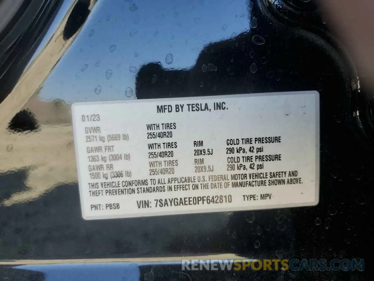 14 fotografías del automóvil dañado 7SAYGAEE0PF642810 TESLA MODEL Y 2023