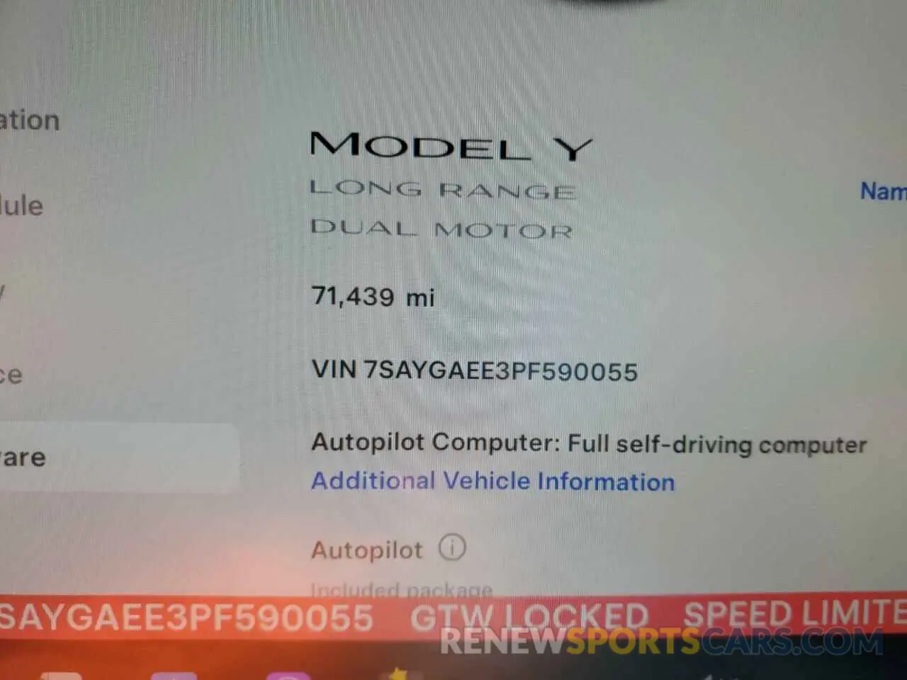9 fotografías del automóvil dañado 7SAYGAEE3PF590055 TESLA MODEL Y 2023