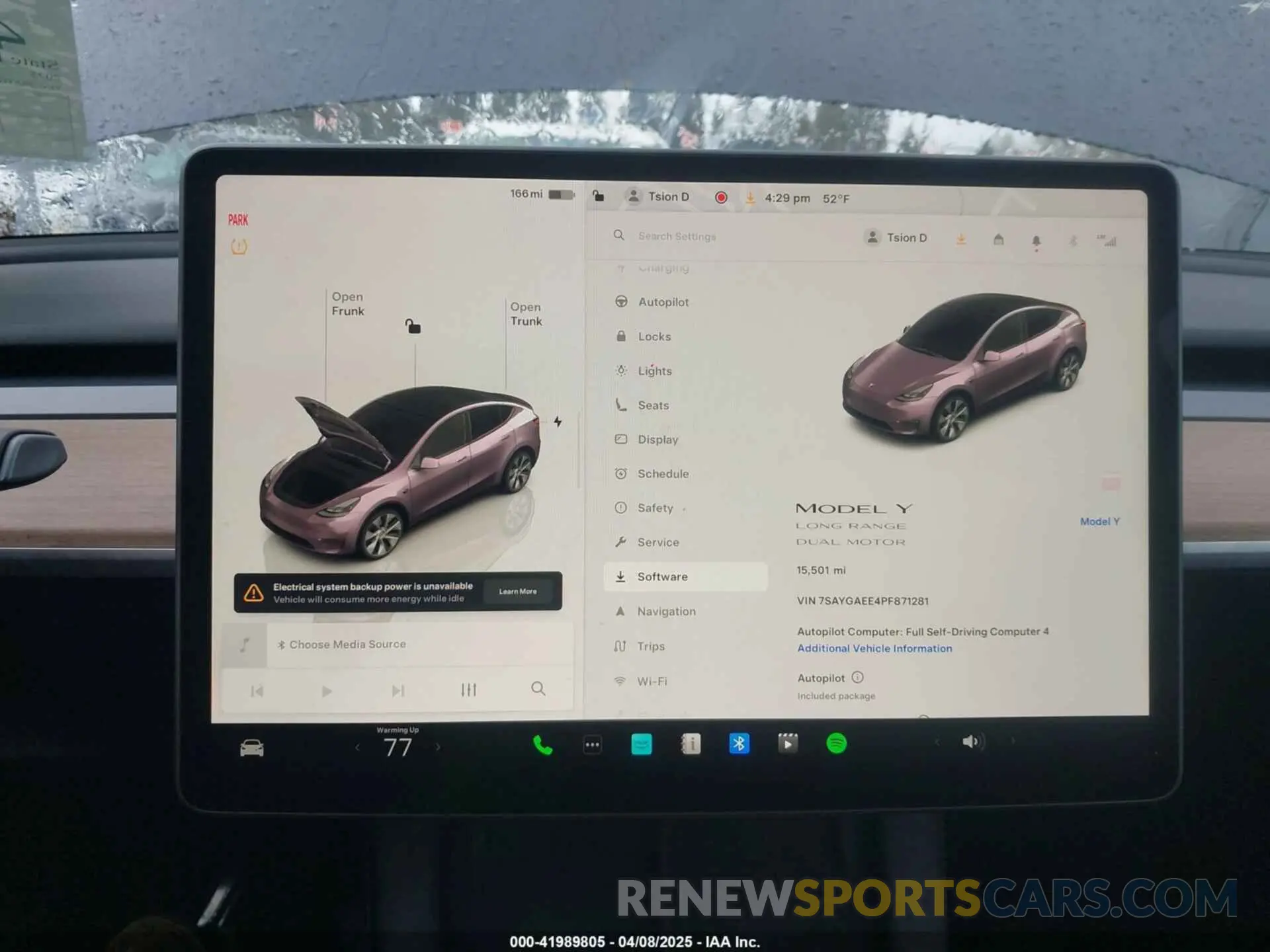7 fotografías del automóvil dañado 7SAYGAEE4PF871281 TESLA MODEL Y 2023