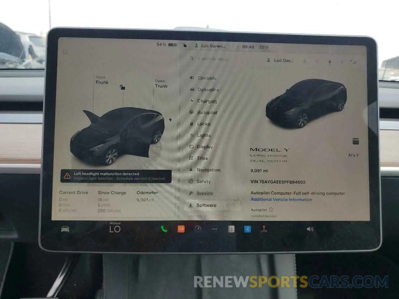 9 fotografías del automóvil dañado 7SAYGAEE5PF894603 TESLA MODEL Y 2023