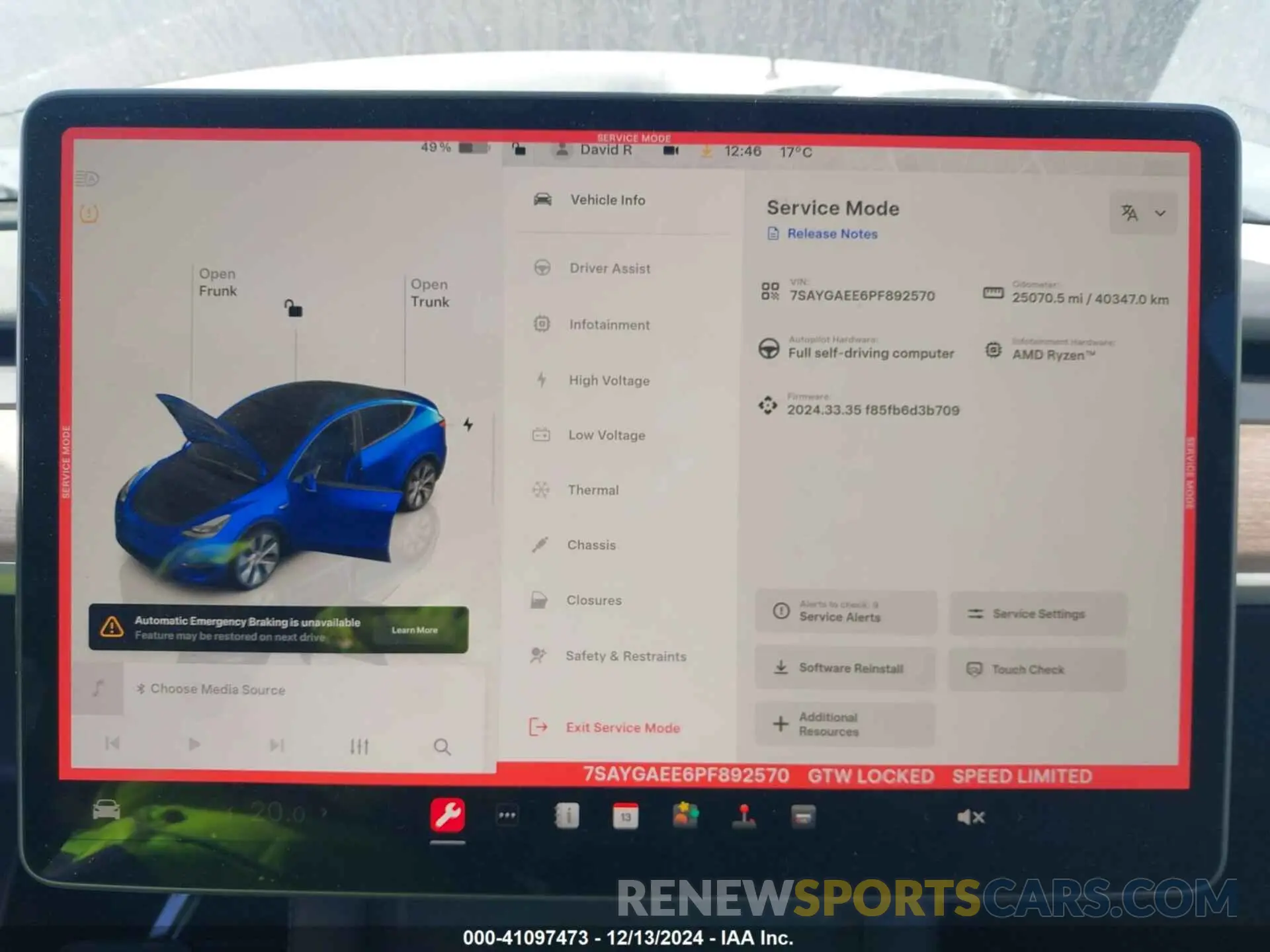 7 fotografías del automóvil dañado 7SAYGAEE6PF892570 TESLA MODEL Y 2023