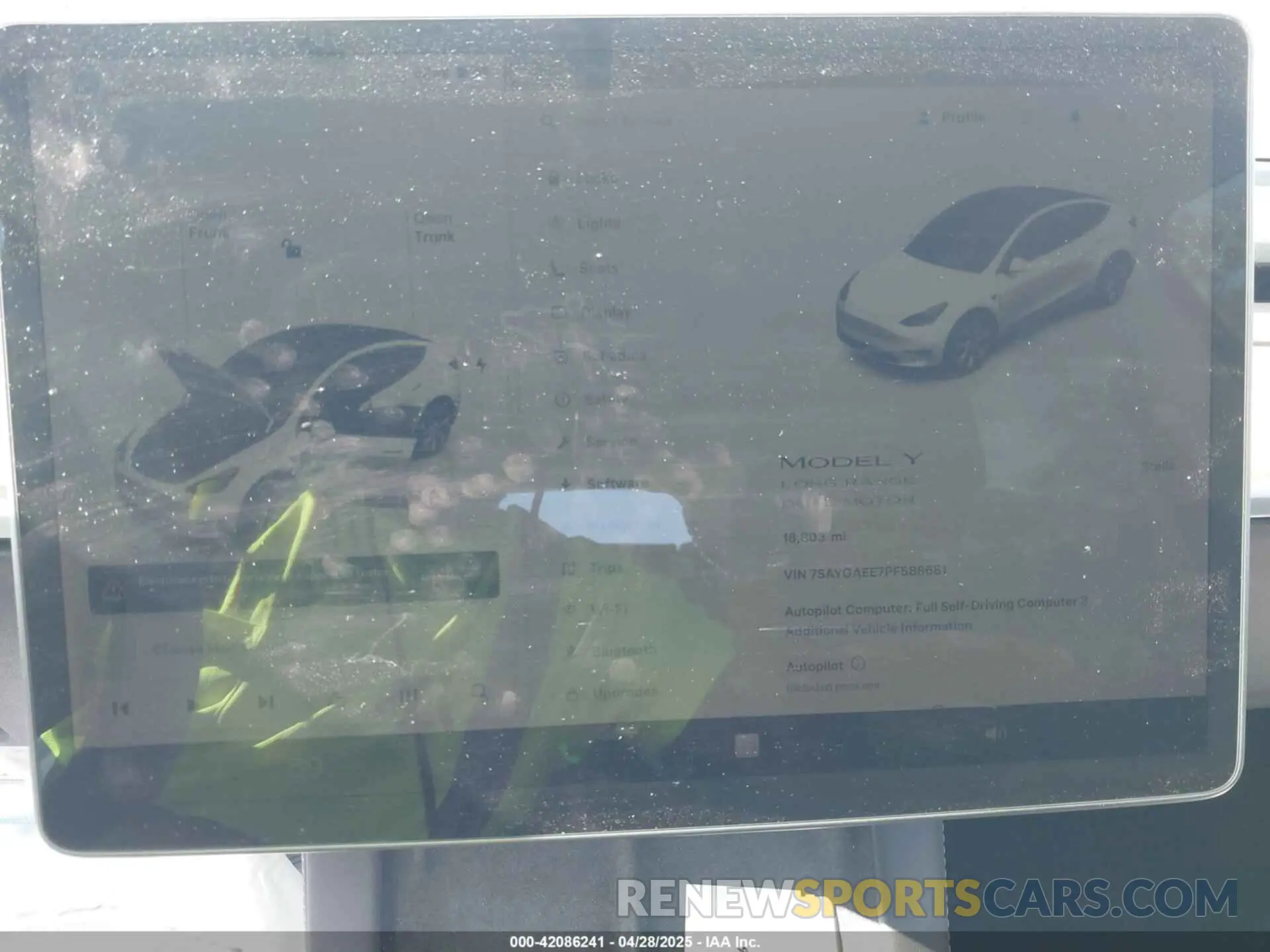 7 fotografías del automóvil dañado 7SAYGAEE7PF588681 TESLA MODEL Y 2023