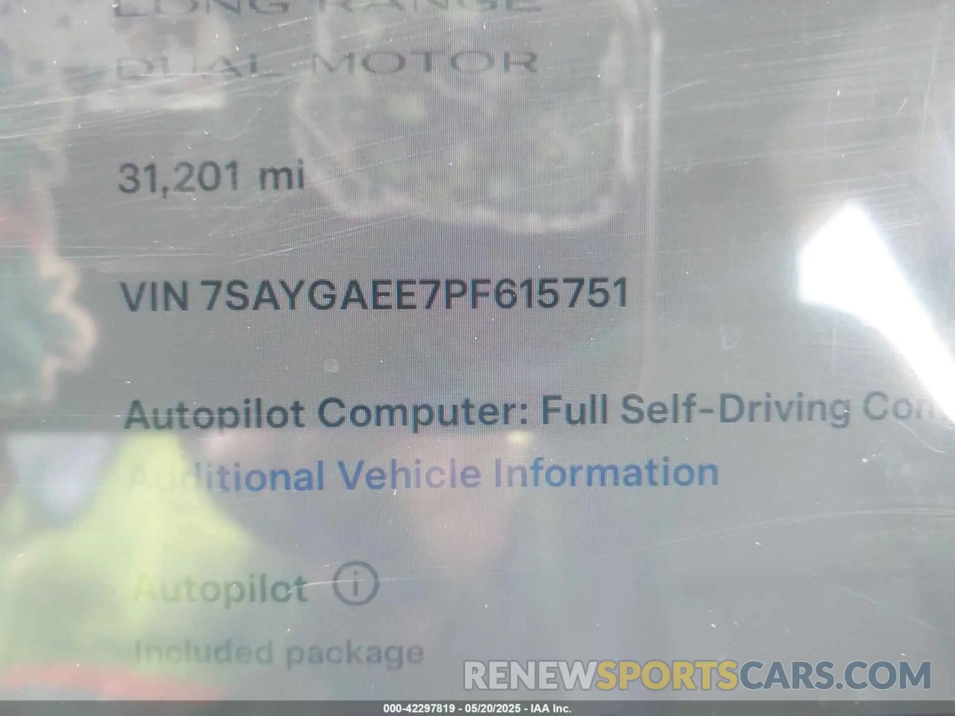 9 fotografías del automóvil dañado 7SAYGAEE7PF615751 TESLA MODEL Y 2023