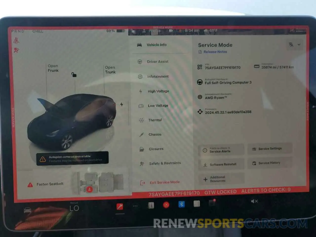 9 fotografías del automóvil dañado 7SAYGAEE7PF619170 TESLA MODEL Y 2023