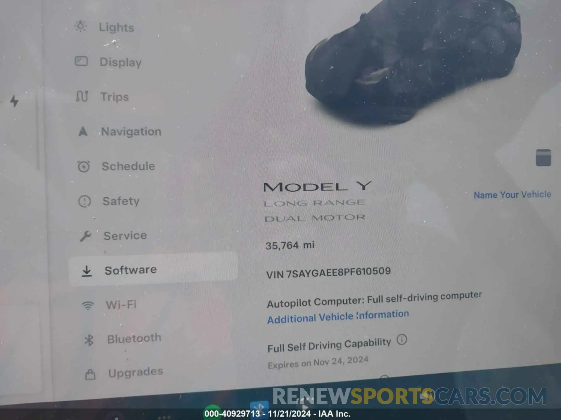 7 fotografías del automóvil dañado 7SAYGAEE8PF610509 TESLA MODEL Y 2023