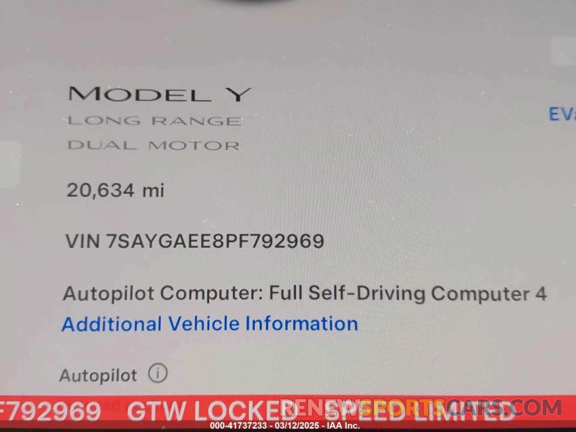 11 fotografías del automóvil dañado 7SAYGAEE8PF792969 TESLA MODEL Y 2023
