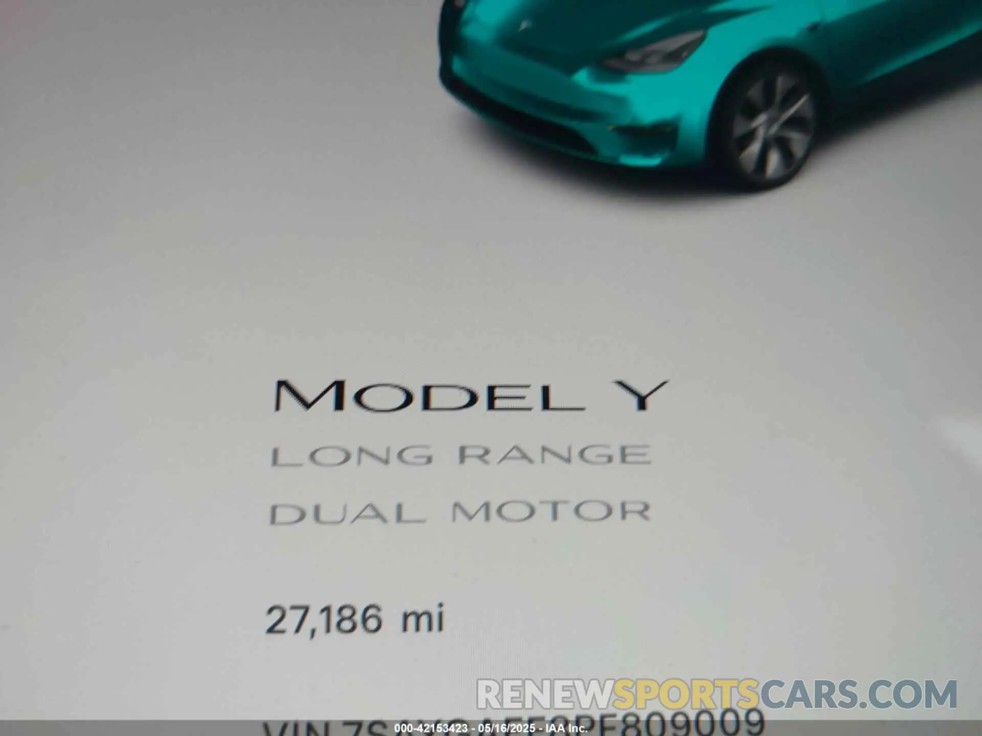 16 fotografías del automóvil dañado 7SAYGAEE8PF809009 TESLA MODEL Y 2023