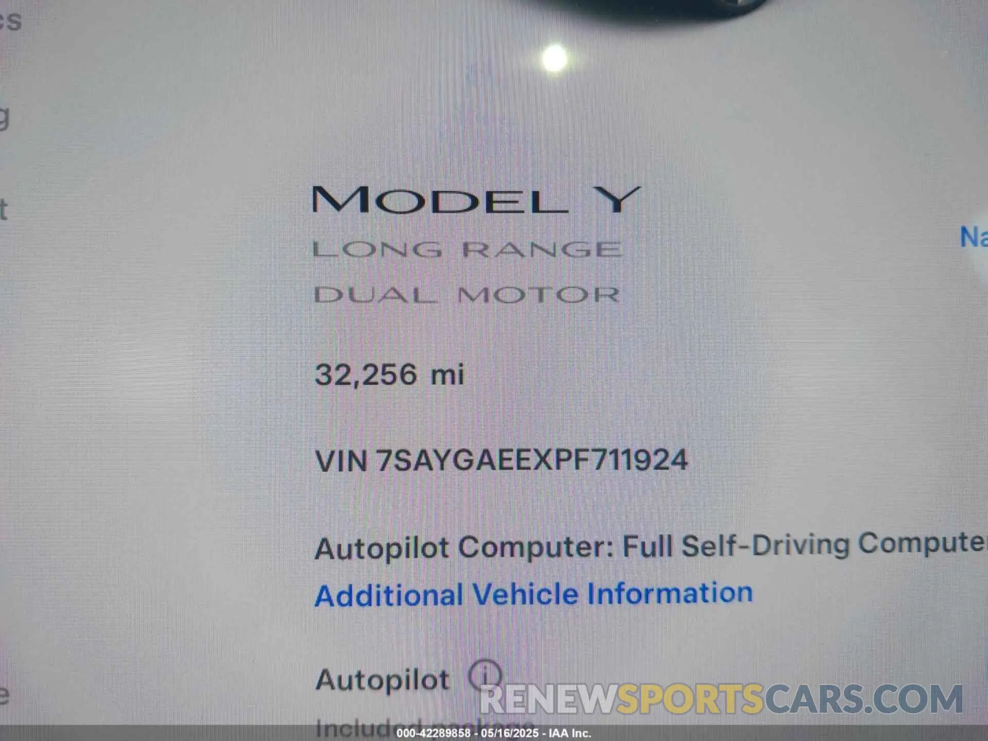 15 fotografías del automóvil dañado 7SAYGAEEXPF711924 TESLA MODEL Y 2023