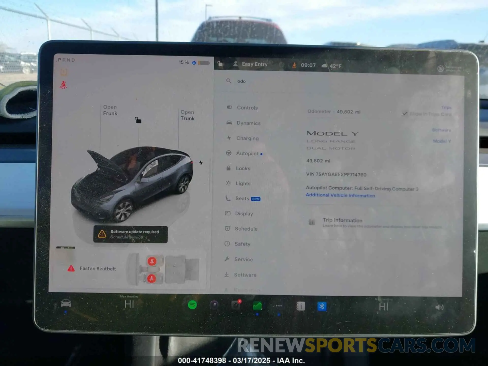 7 fotografías del automóvil dañado 7SAYGAEEXPF714760 TESLA MODEL Y 2023