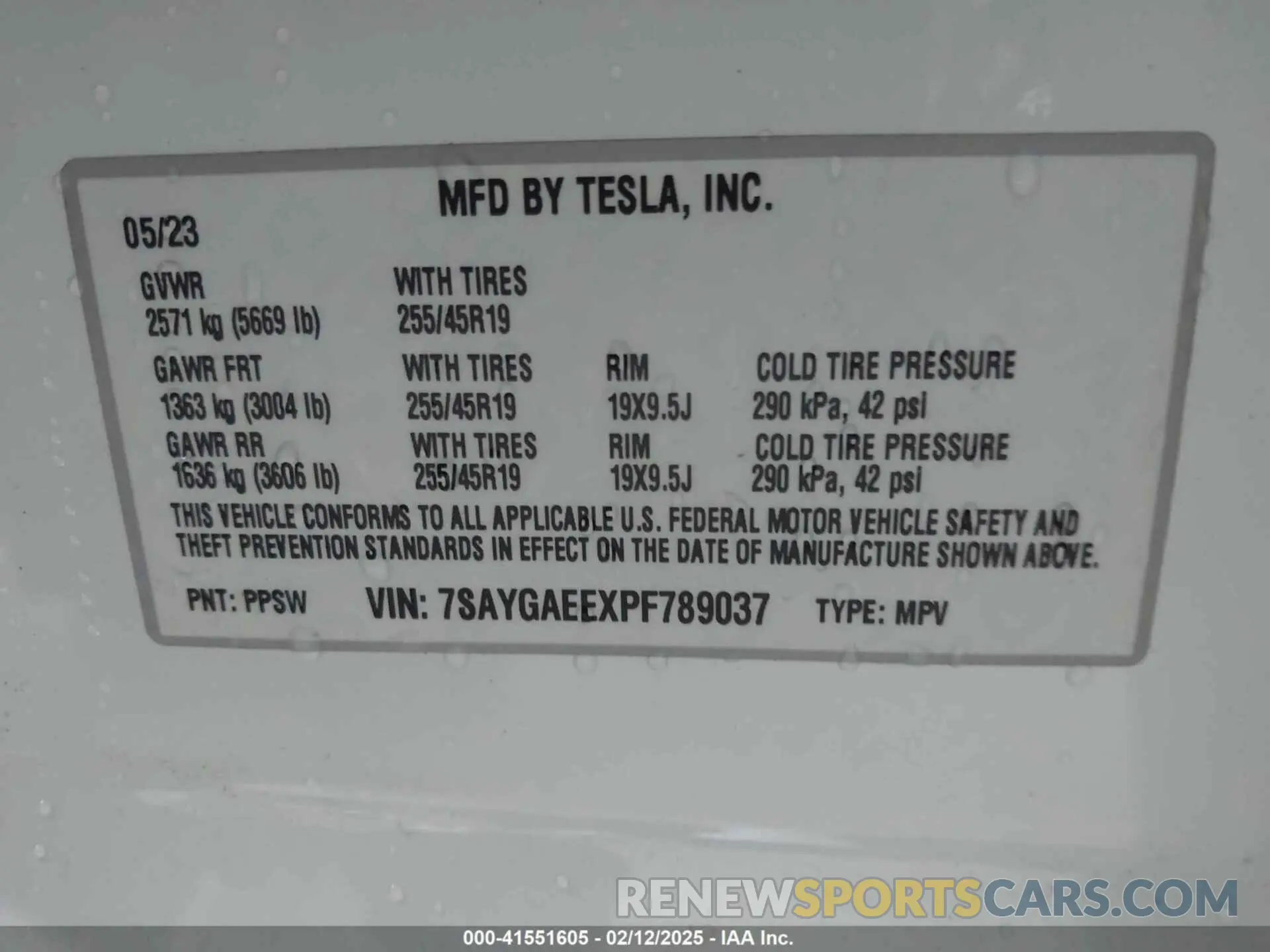 9 fotografías del automóvil dañado 7SAYGAEEXPF789037 TESLA MODEL Y 2023