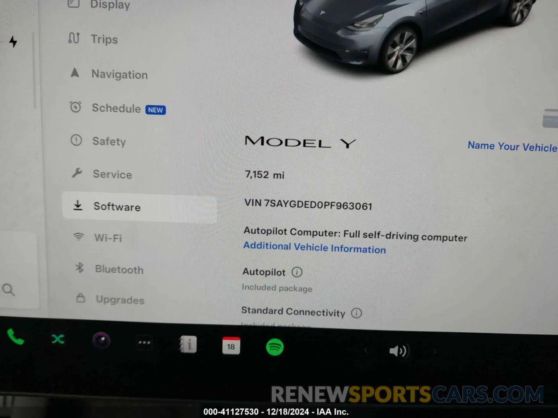 7 fotografías del automóvil dañado 7SAYGDED0PF963061 TESLA MODEL Y 2023