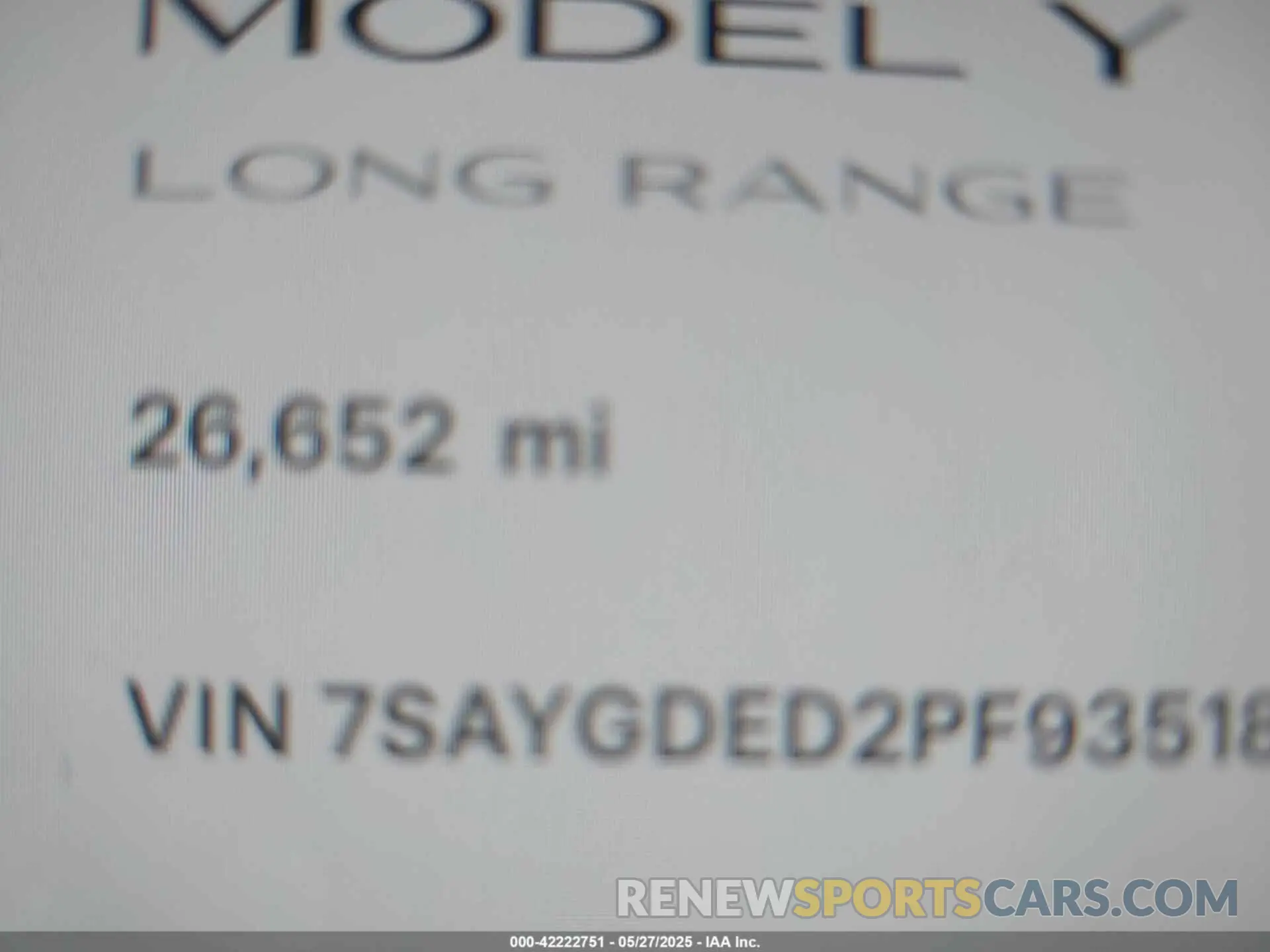 16 fotografías del automóvil dañado 7SAYGDED2PF935181 TESLA MODEL Y 2023