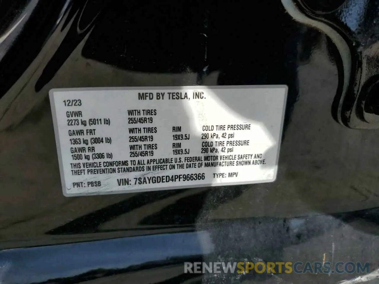 13 fotografías del automóvil dañado 7SAYGDED4PF966366 TESLA MODEL Y 2023