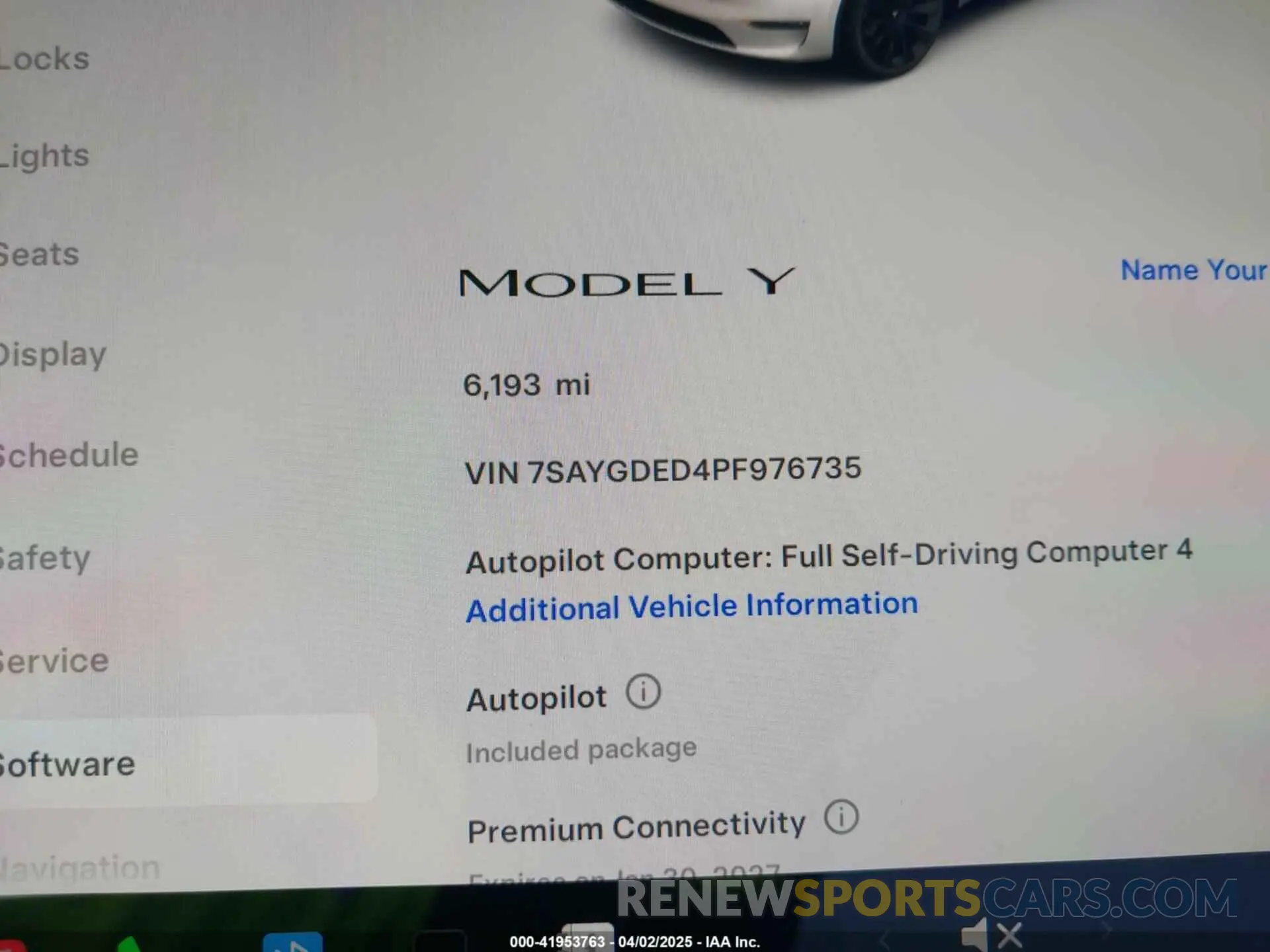 7 fotografías del automóvil dañado 7SAYGDED4PF976735 TESLA MODEL Y 2023