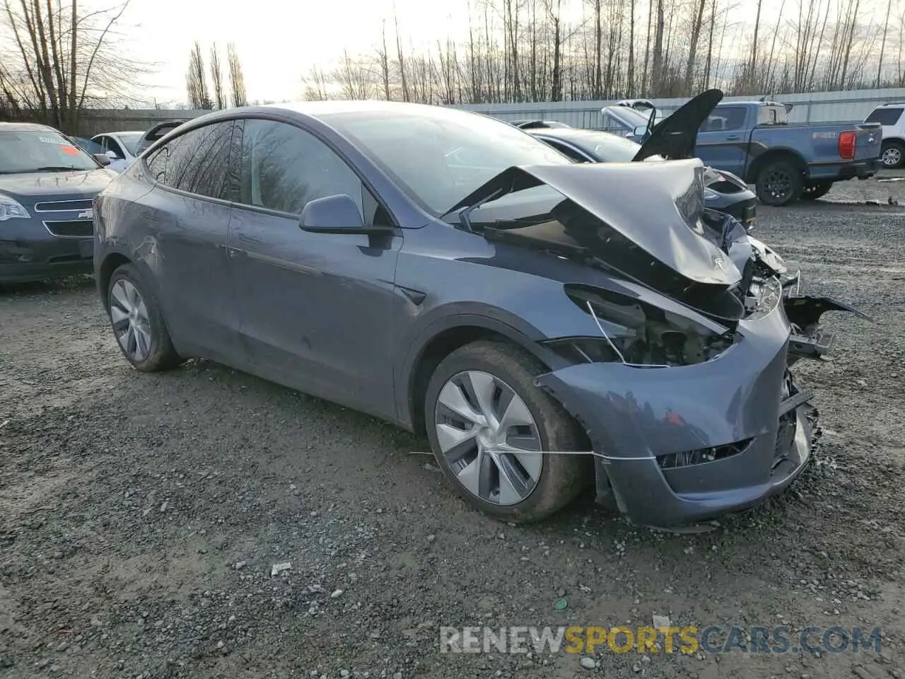 4 fotografías del automóvil dañado 7SAYGDED8PF934679 TESLA MODEL Y 2023