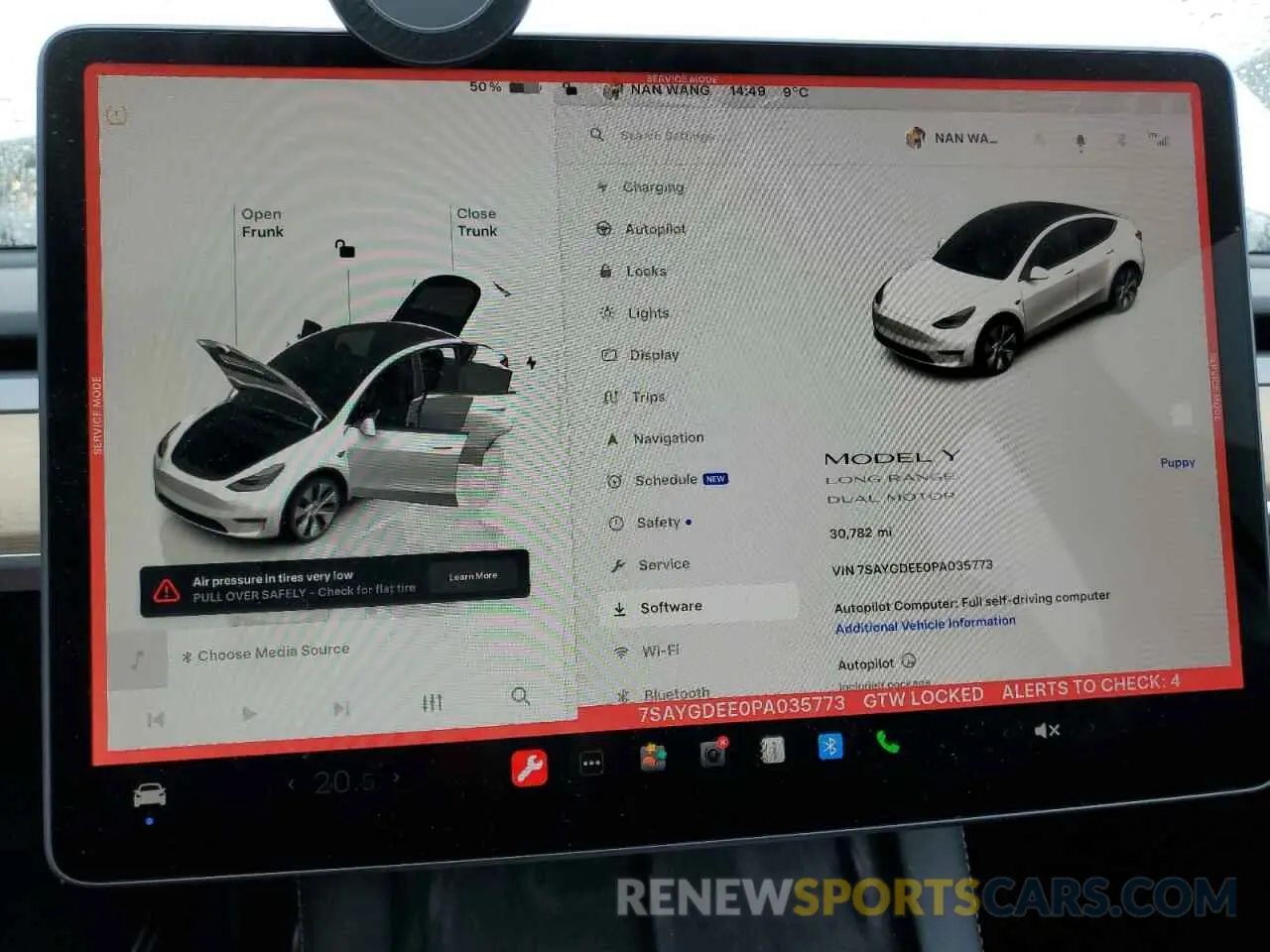 9 fotografías del automóvil dañado 7SAYGDEE0PA035773 TESLA MODEL Y 2023