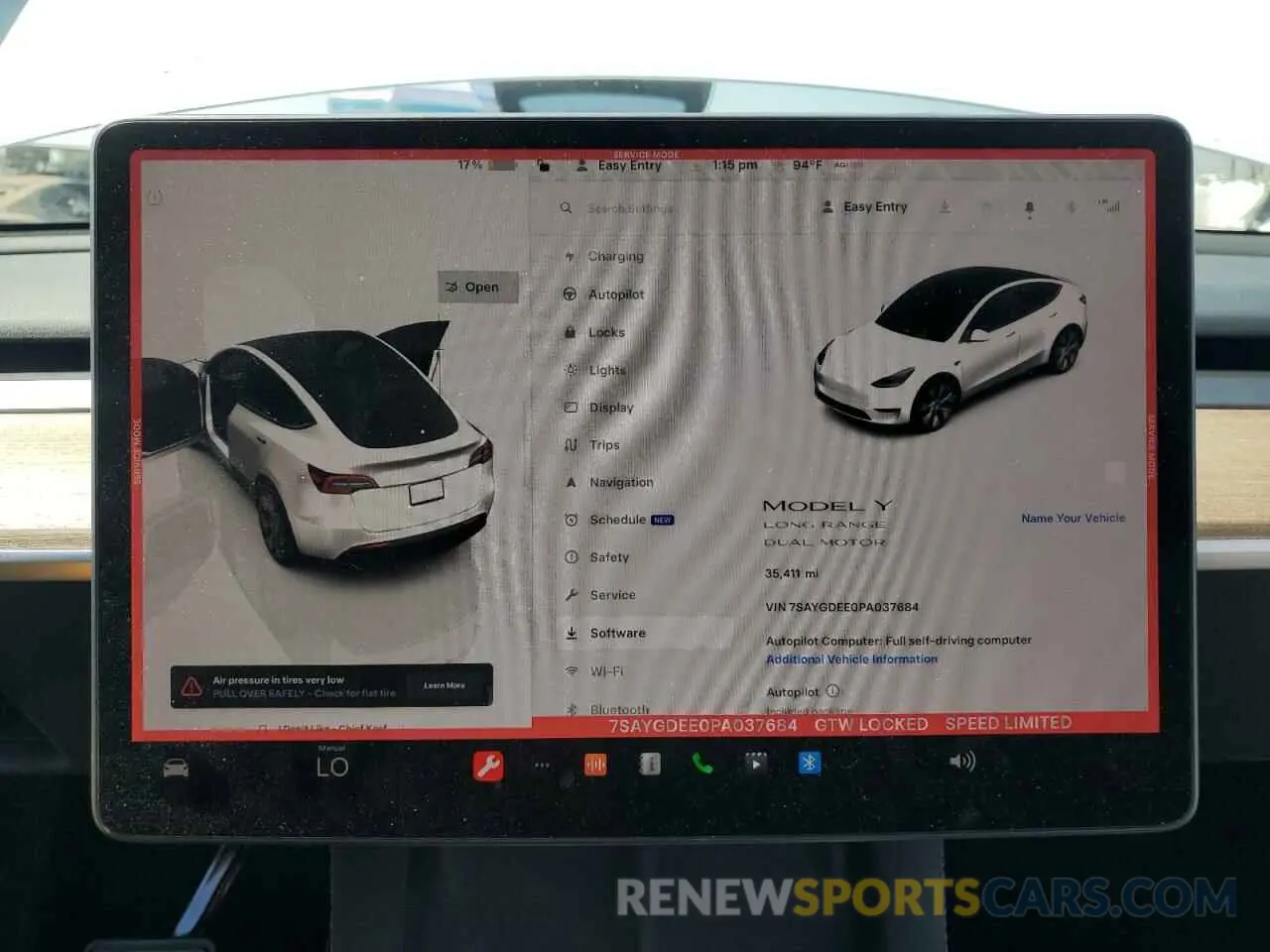 9 fotografías del automóvil dañado 7SAYGDEE0PA037684 TESLA MODEL Y 2023