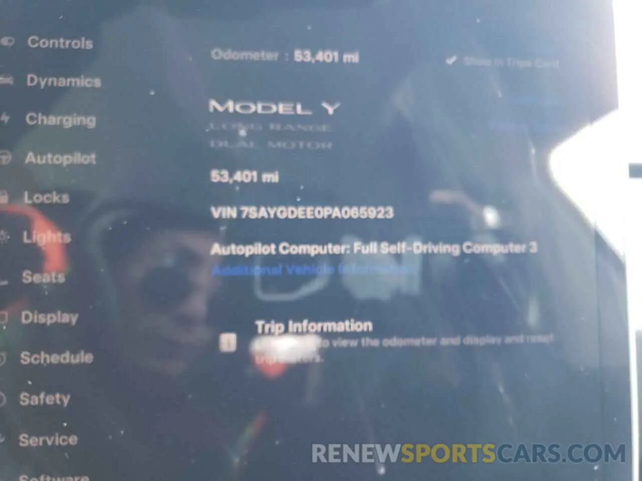 9 fotografías del automóvil dañado 7SAYGDEE0PA065923 TESLA MODEL Y 2023