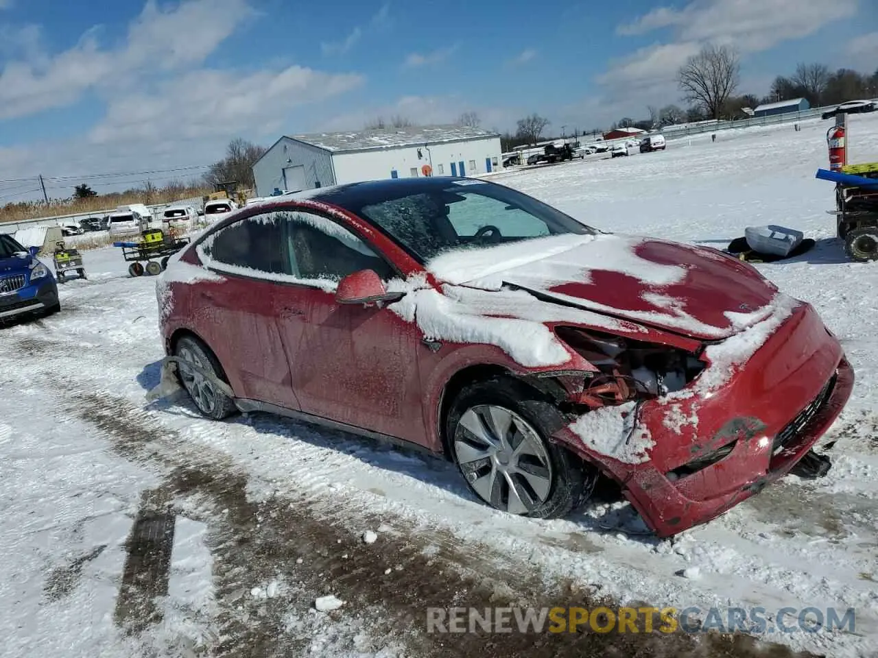 4 fotografías del automóvil dañado 7SAYGDEE0PA086738 TESLA MODEL Y 2023