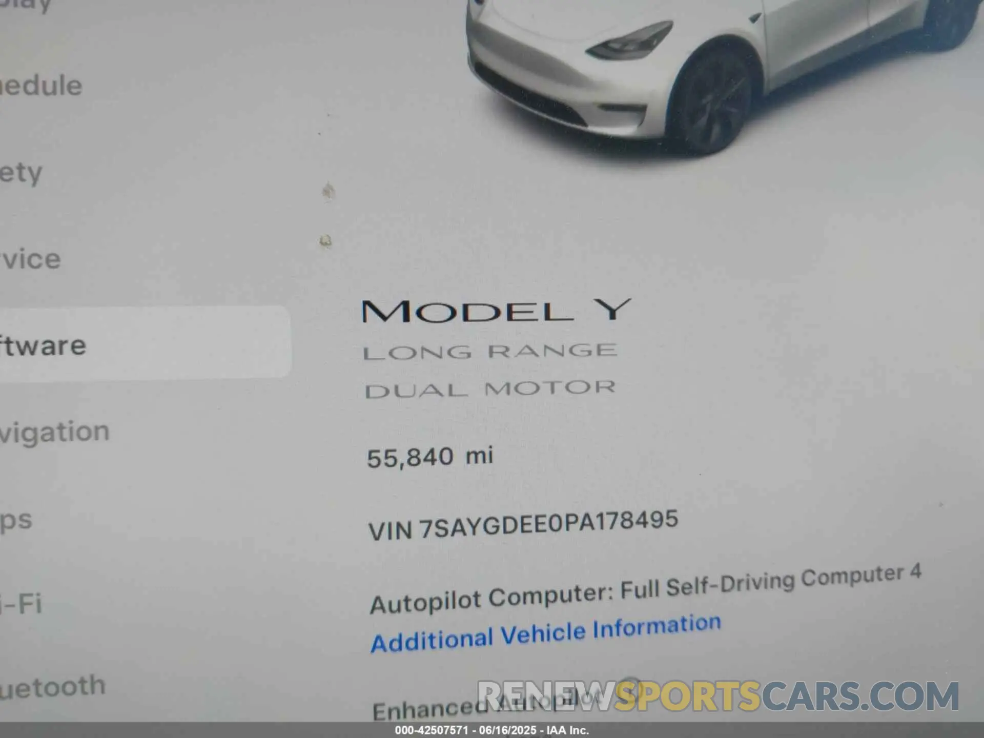 15 fotografías del automóvil dañado 7SAYGDEE0PA178495 TESLA MODEL Y 2023