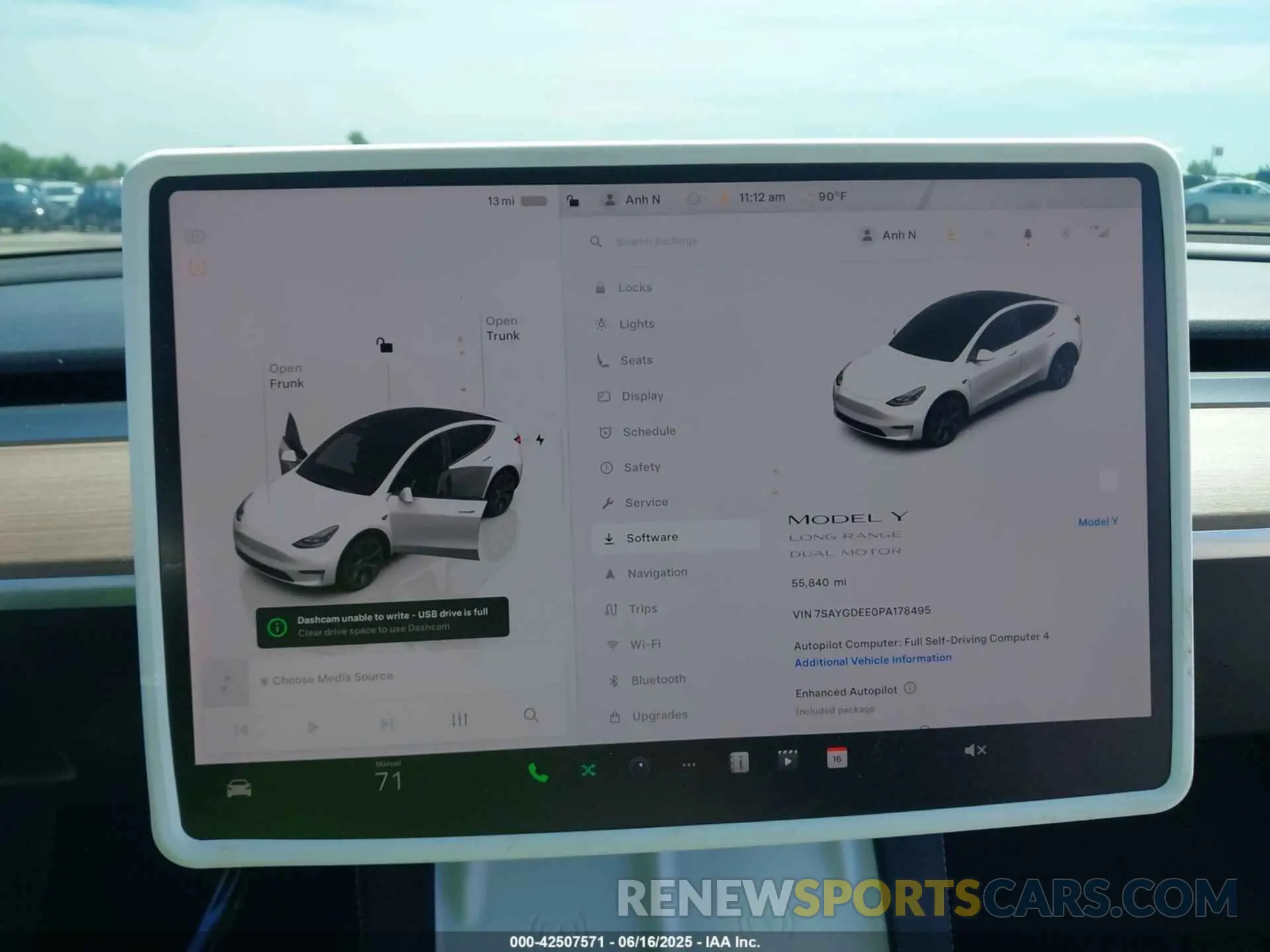 7 fotografías del automóvil dañado 7SAYGDEE0PA178495 TESLA MODEL Y 2023