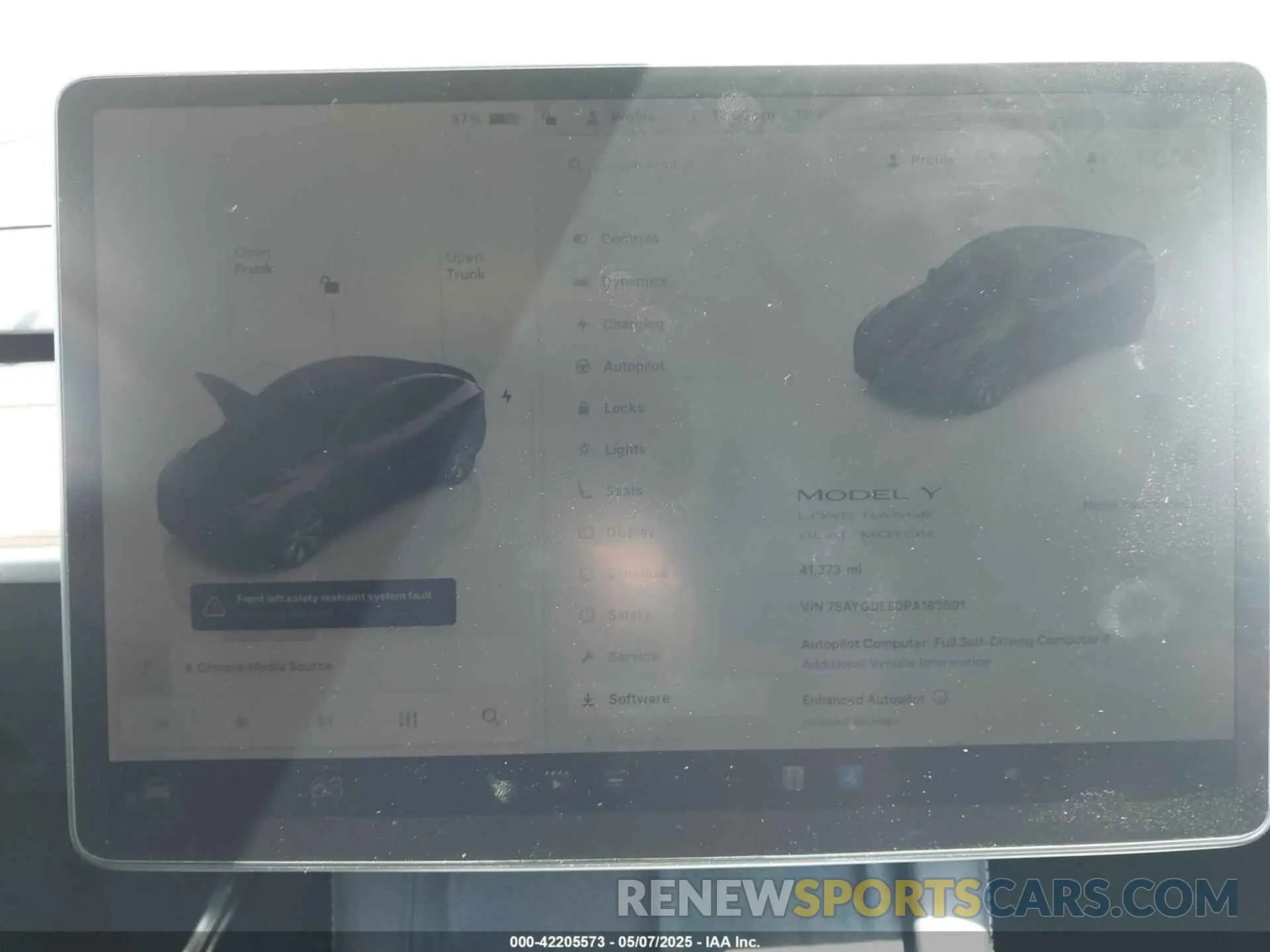 7 fotografías del automóvil dañado 7SAYGDEE0PA183891 TESLA MODEL Y 2023