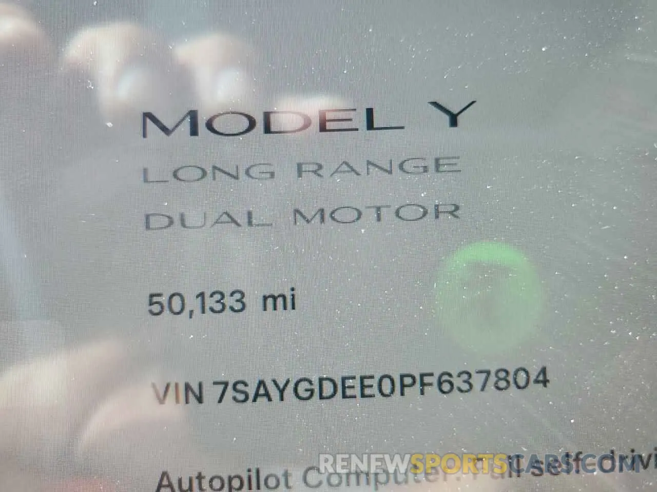 9 fotografías del automóvil dañado 7SAYGDEE0PF637804 TESLA MODEL Y 2023