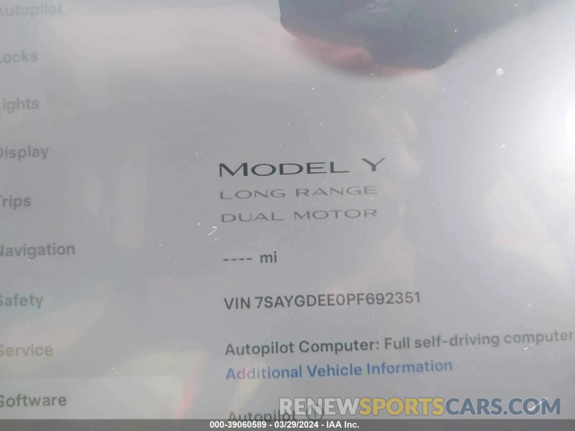 15 fotografías del automóvil dañado 7SAYGDEE0PF692351 TESLA MODEL Y 2023