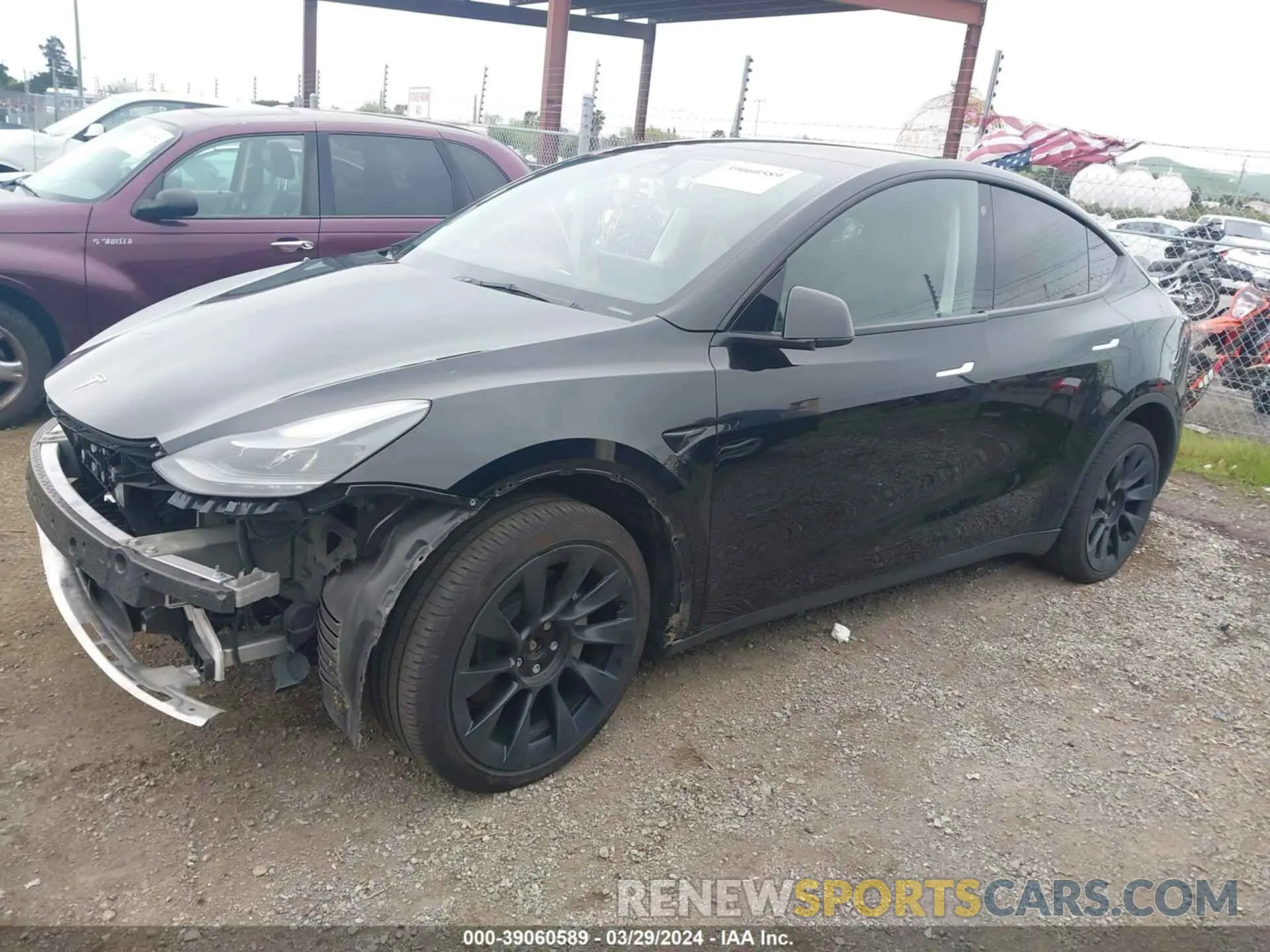 2 fotografías del automóvil dañado 7SAYGDEE0PF692351 TESLA MODEL Y 2023
