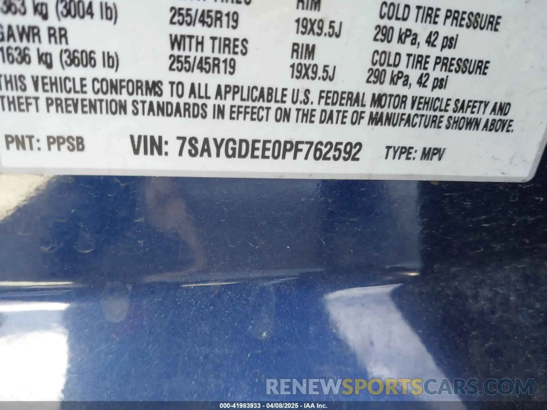 9 fotografías del automóvil dañado 7SAYGDEE0PF762592 TESLA MODEL Y 2023