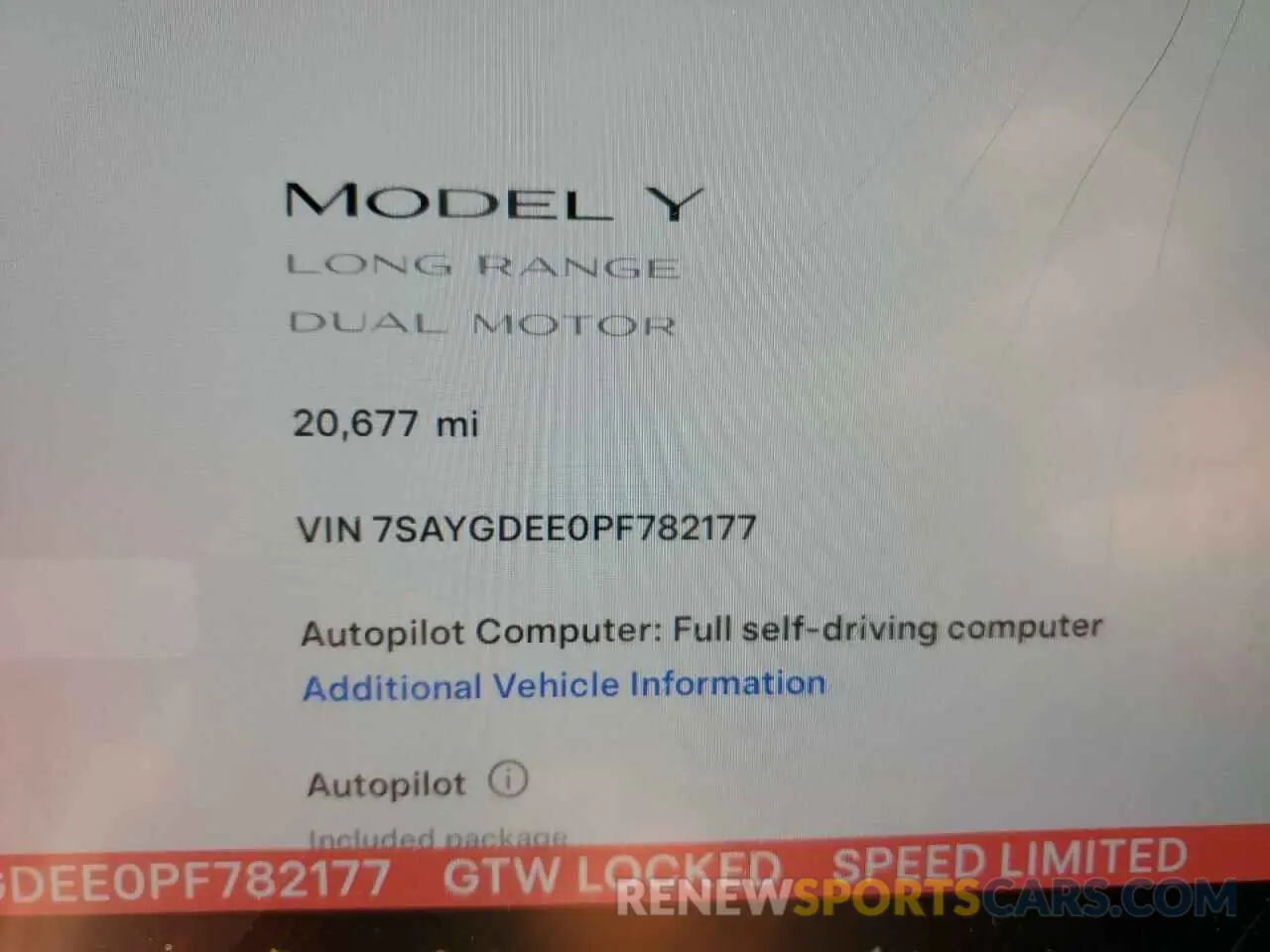 9 fotografías del automóvil dañado 7SAYGDEE0PF782177 TESLA MODEL Y 2023
