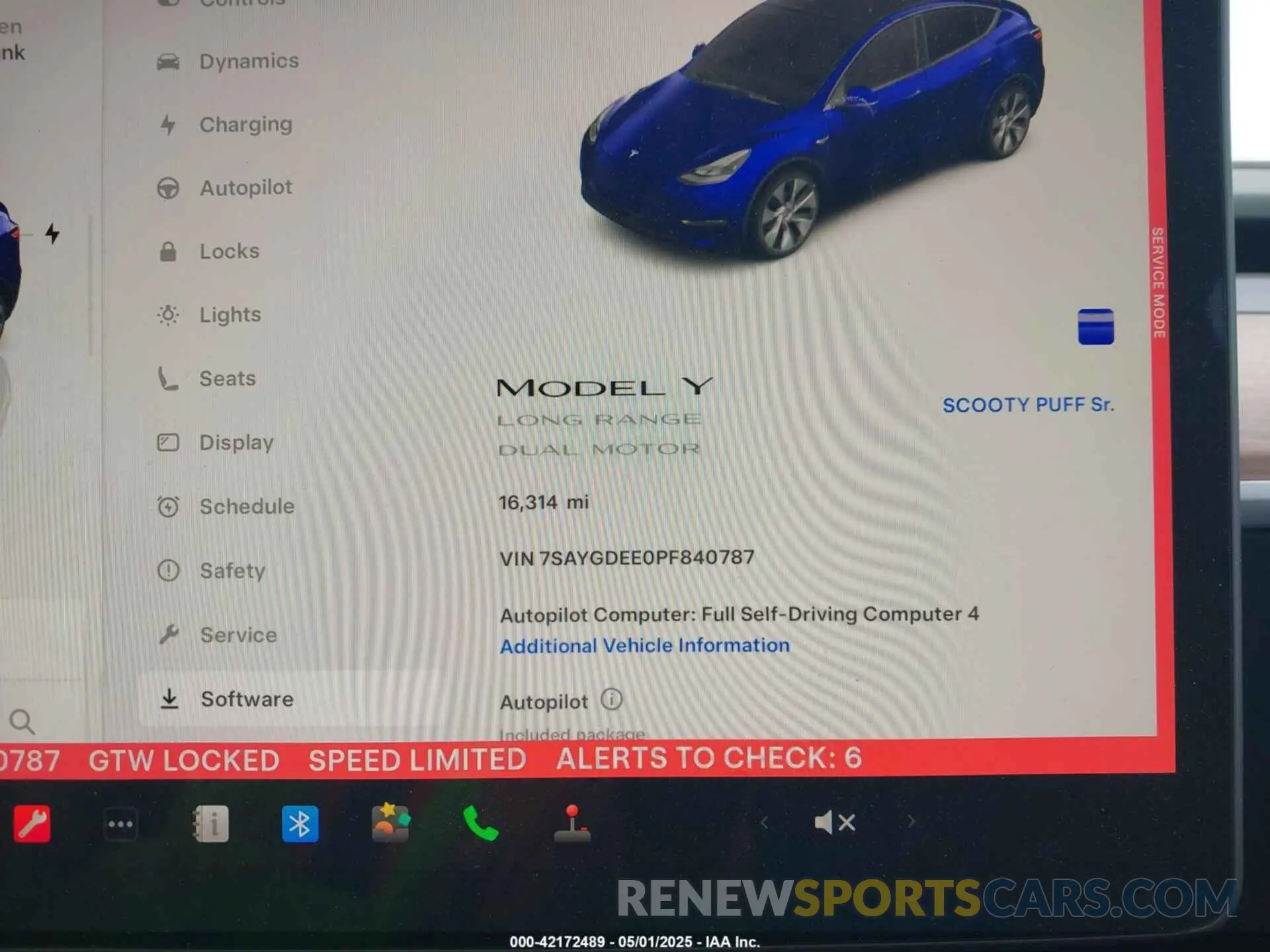 7 fotografías del automóvil dañado 7SAYGDEE0PF840787 TESLA MODEL Y 2023