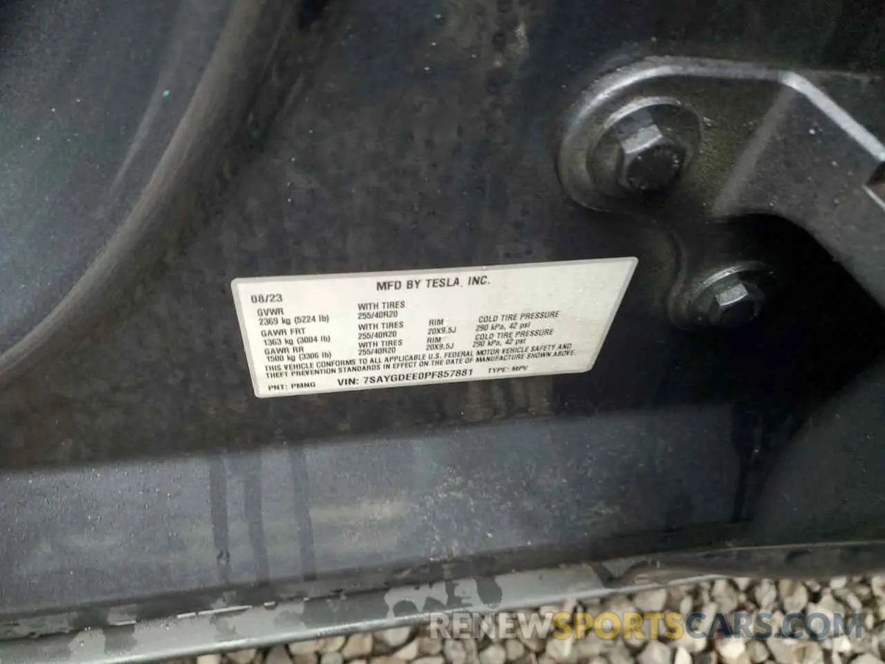 12 fotografías del automóvil dañado 7SAYGDEE0PF857881 TESLA MODEL Y 2023