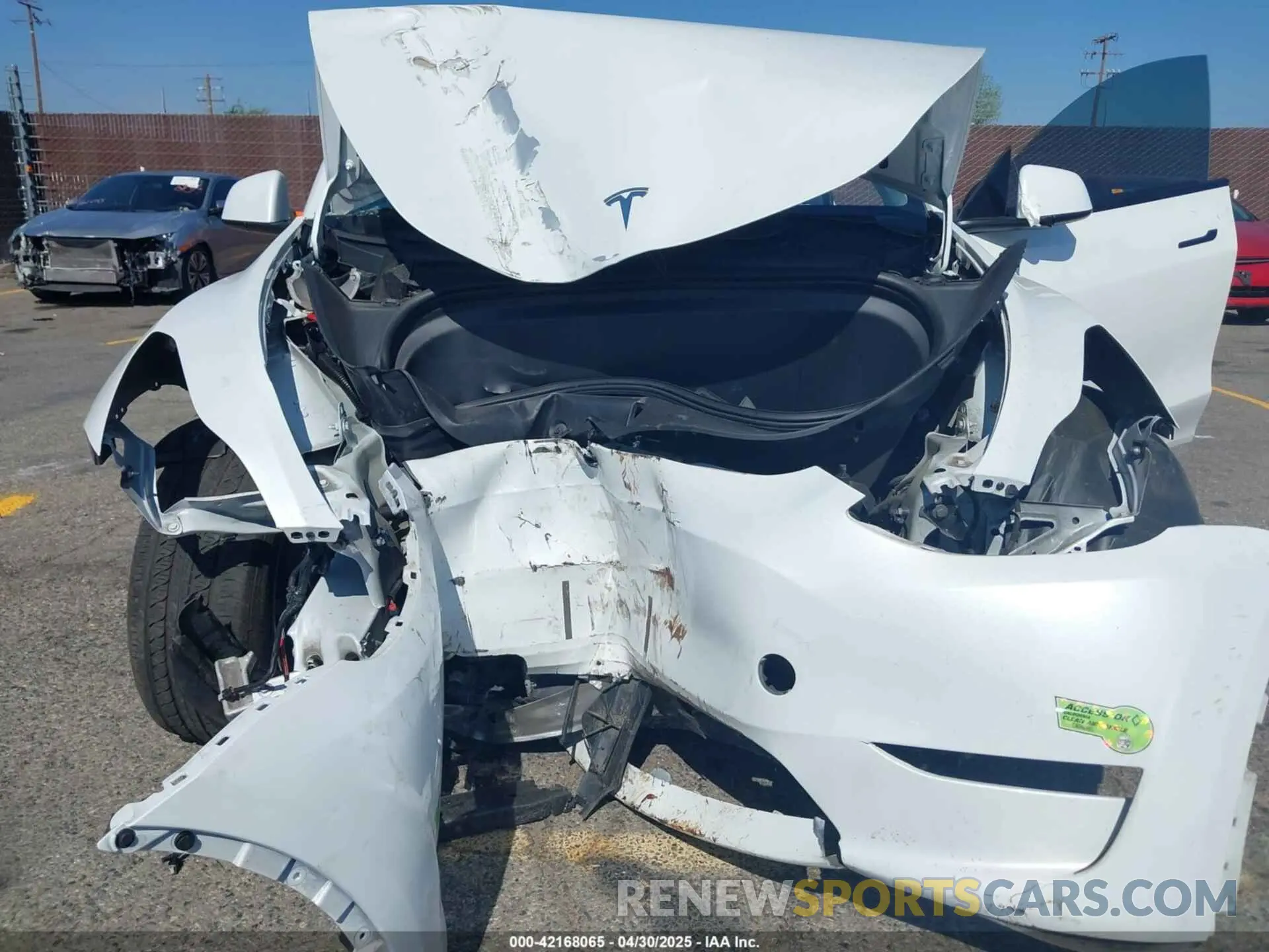 6 fotografías del automóvil dañado 7SAYGDEE1PA034664 TESLA MODEL Y 2023