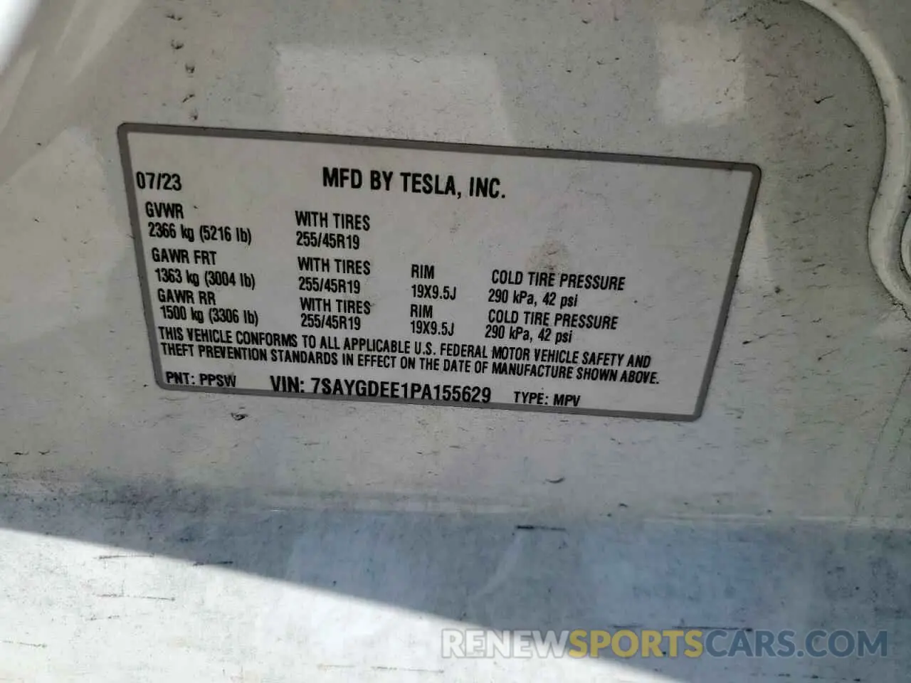 15 fotografías del automóvil dañado 7SAYGDEE1PA155629 TESLA MODEL Y 2023