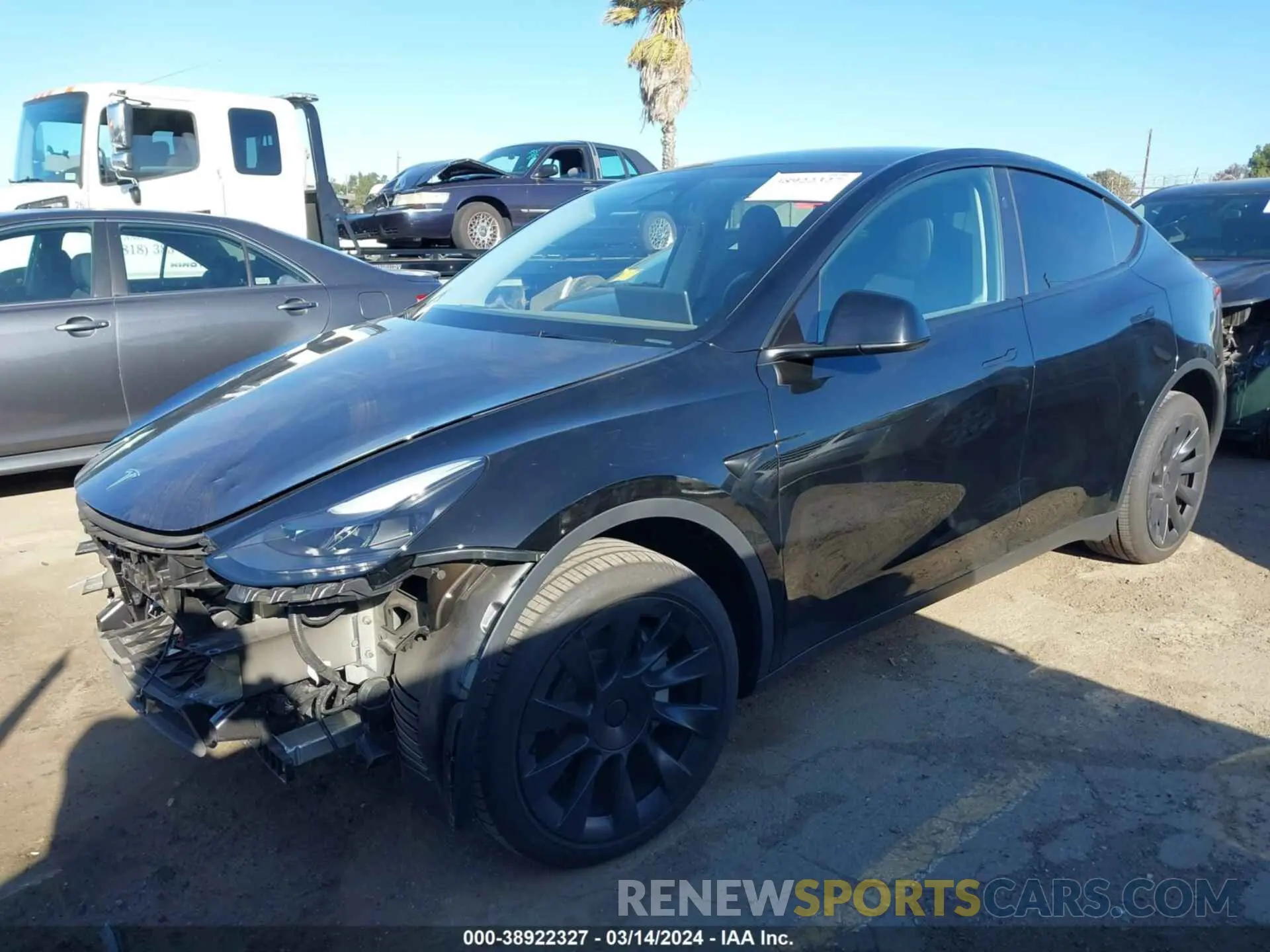 2 fotografías del automóvil dañado 7SAYGDEE1PA200357 TESLA MODEL Y 2023
