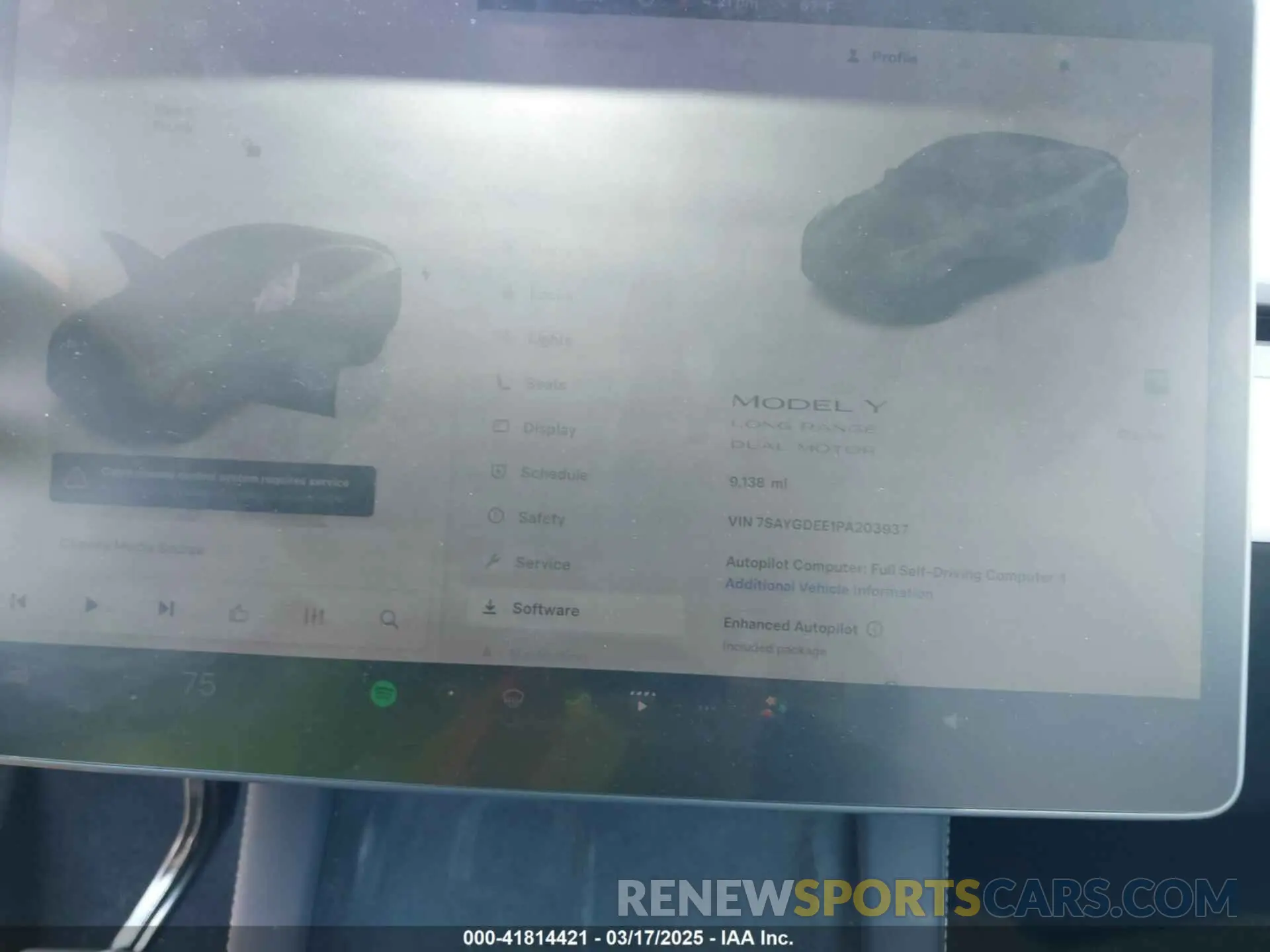 7 fotografías del automóvil dañado 7SAYGDEE1PA203937 TESLA MODEL Y 2023