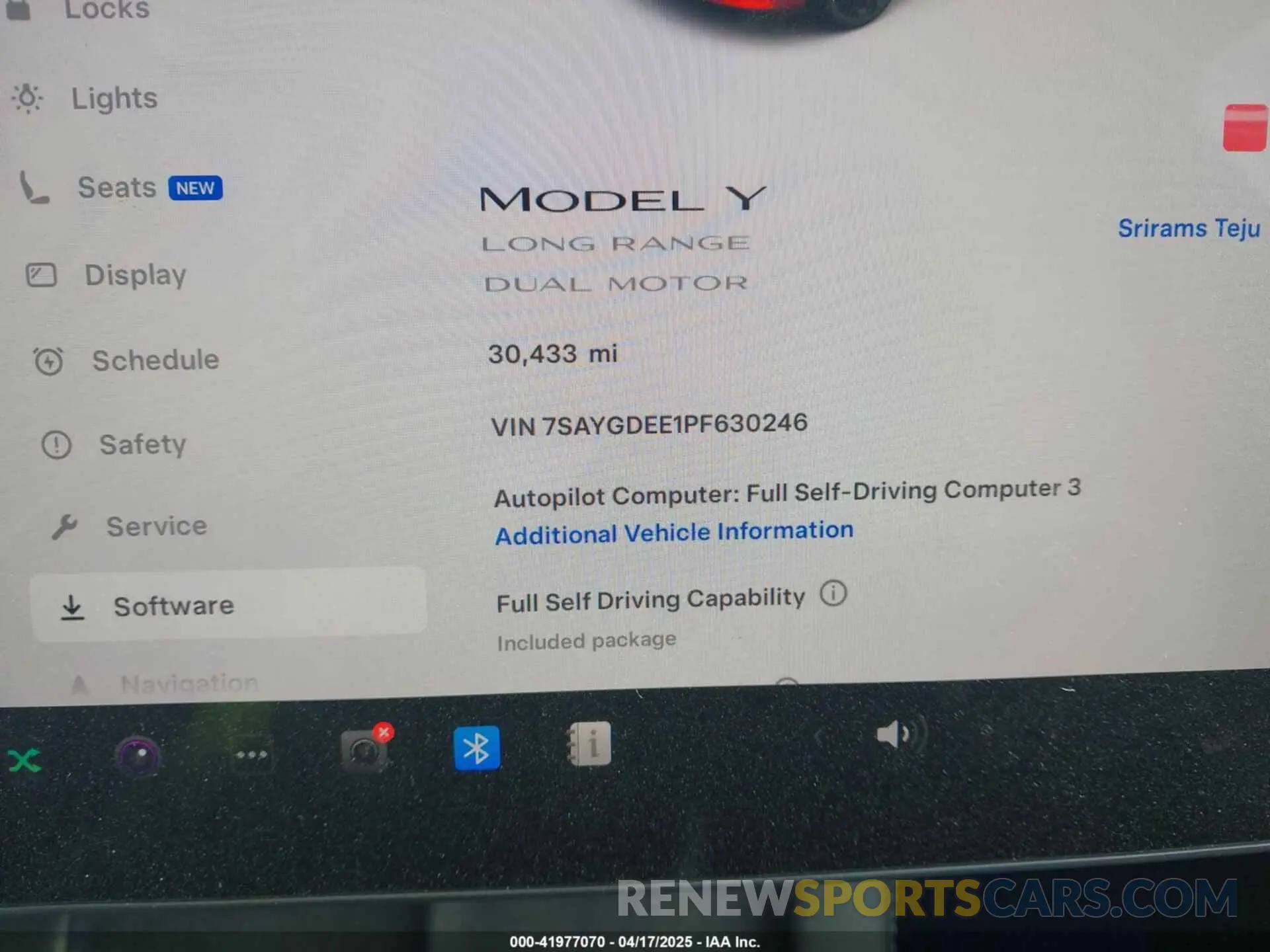 15 fotografías del automóvil dañado 7SAYGDEE1PF630246 TESLA MODEL Y 2023