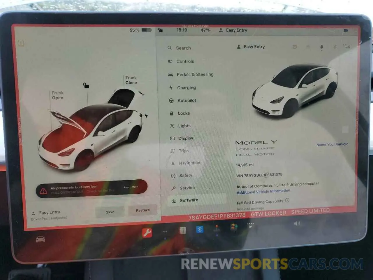 9 fotografías del automóvil dañado 7SAYGDEE1PF631378 TESLA MODEL Y 2023