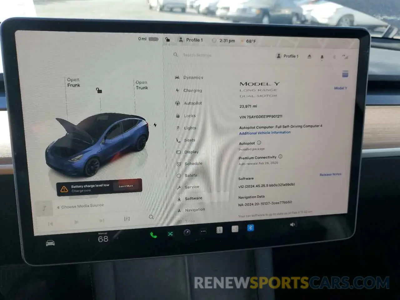 9 fotografías del automóvil dañado 7SAYGDEE1PF901211 TESLA MODEL Y 2023