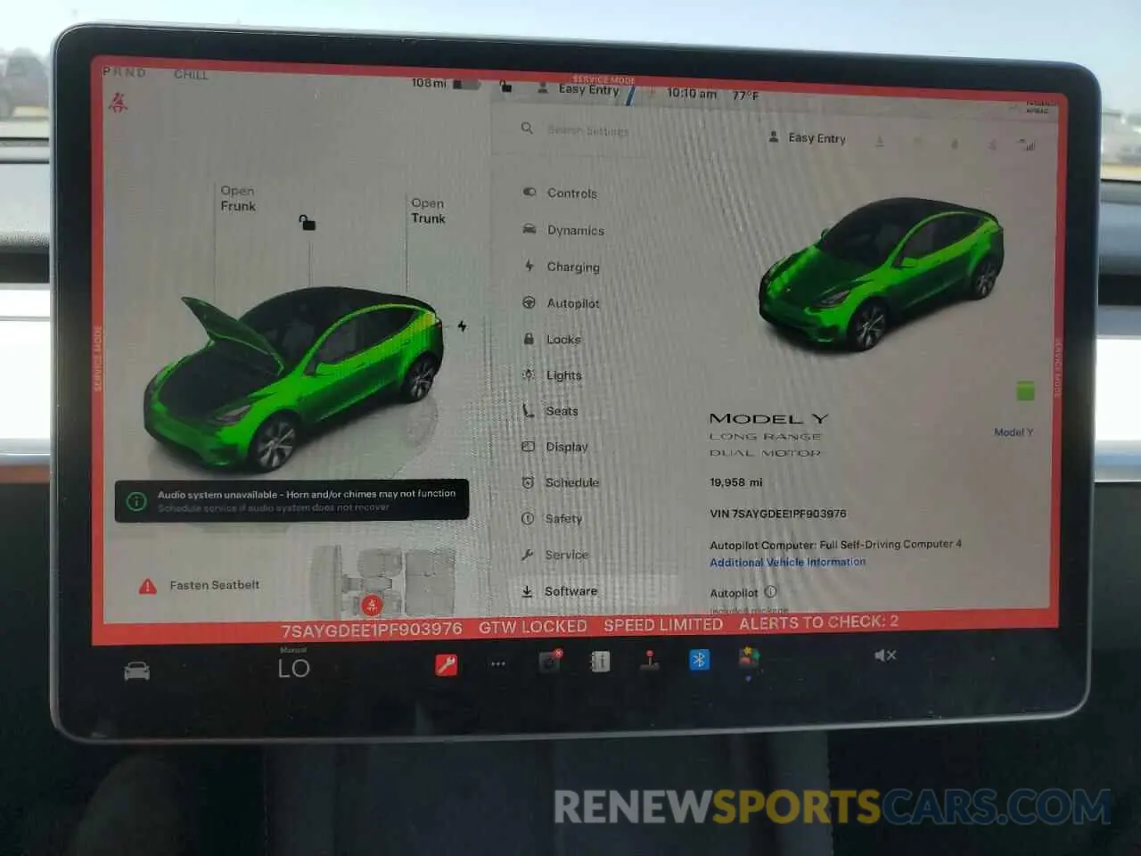 9 fotografías del automóvil dañado 7SAYGDEE1PF903976 TESLA MODEL Y 2023