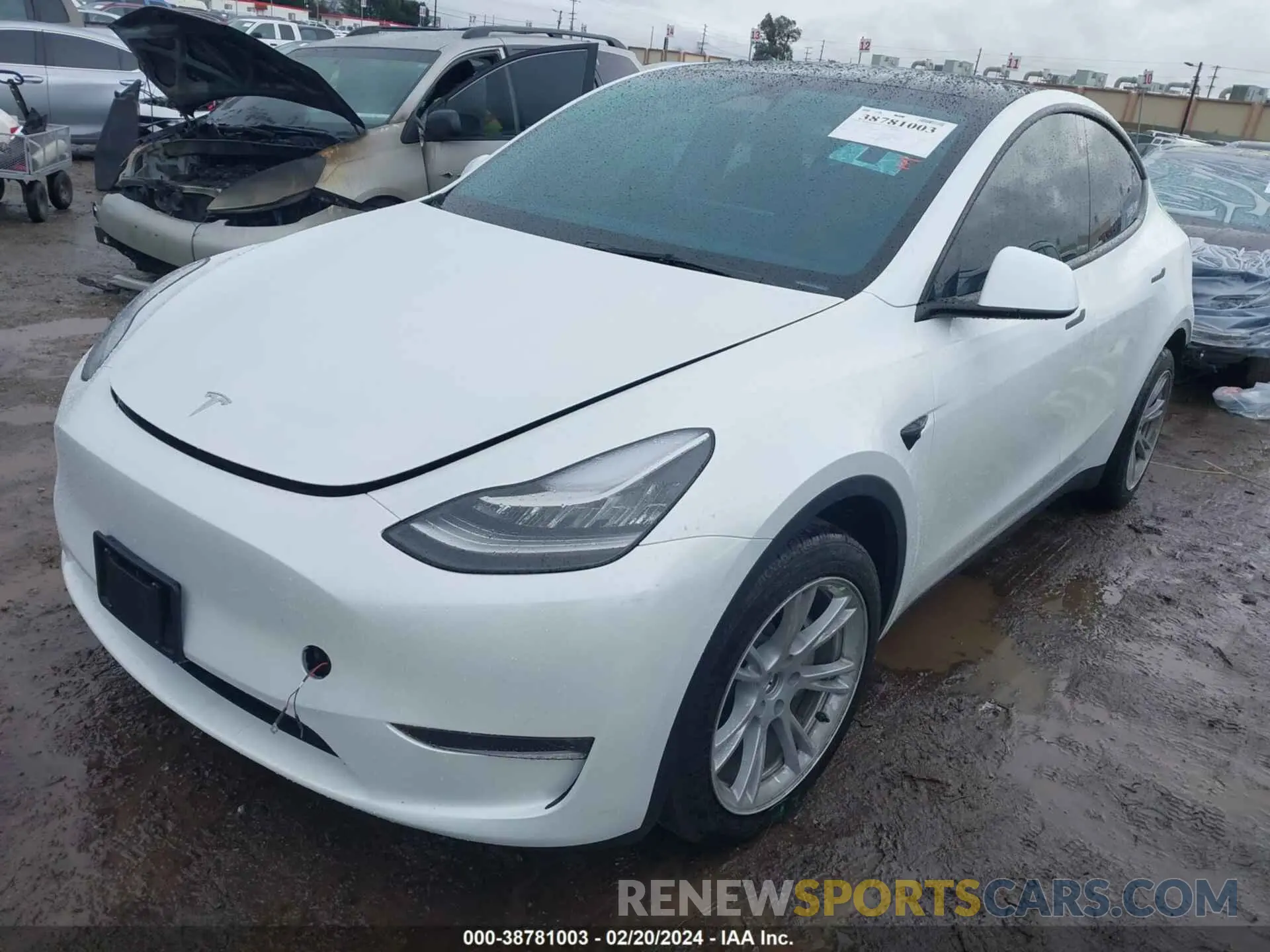 2 fotografías del automóvil dañado 7SAYGDEE2PA023463 TESLA MODEL Y 2023