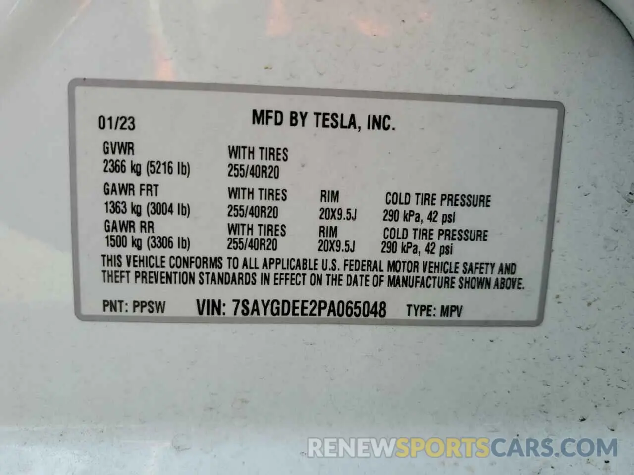 14 fotografías del automóvil dañado 7SAYGDEE2PA065048 TESLA MODEL Y 2023