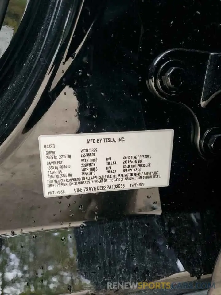 14 fotografías del automóvil dañado 7SAYGDEE2PA103555 TESLA MODEL Y 2023