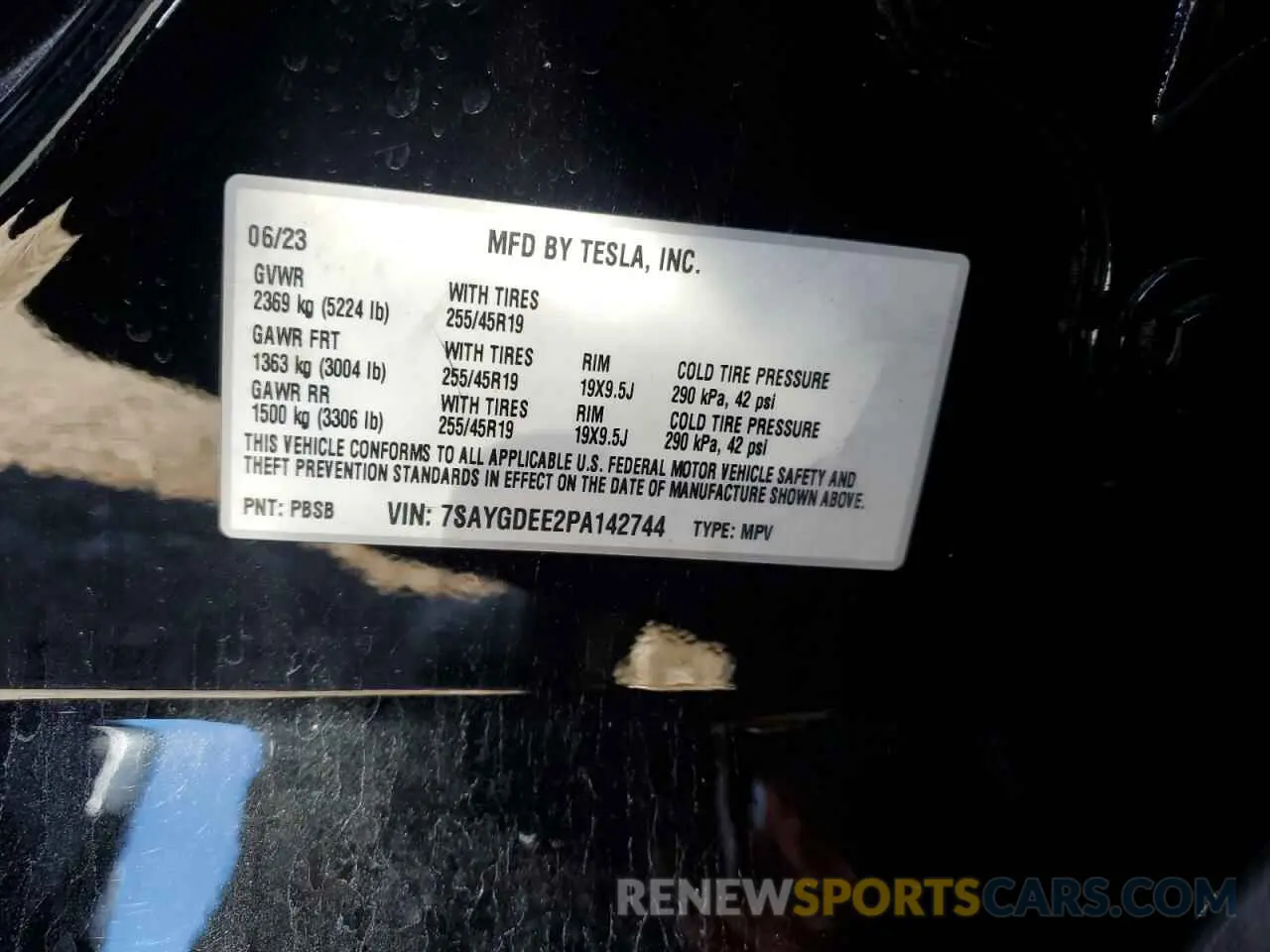 13 fotografías del automóvil dañado 7SAYGDEE2PA142744 TESLA MODEL Y 2023