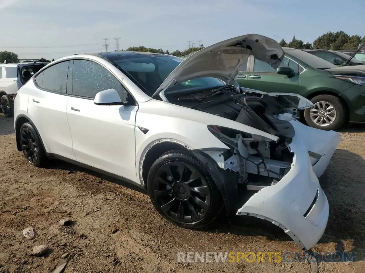 4 fotografías del automóvil dañado 7SAYGDEE2PA165795 TESLA MODEL Y 2023