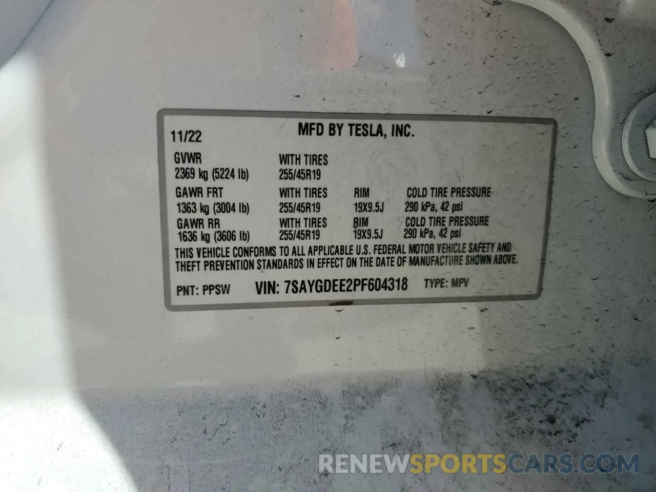 15 fotografías del automóvil dañado 7SAYGDEE2PF604318 TESLA MODEL Y 2023