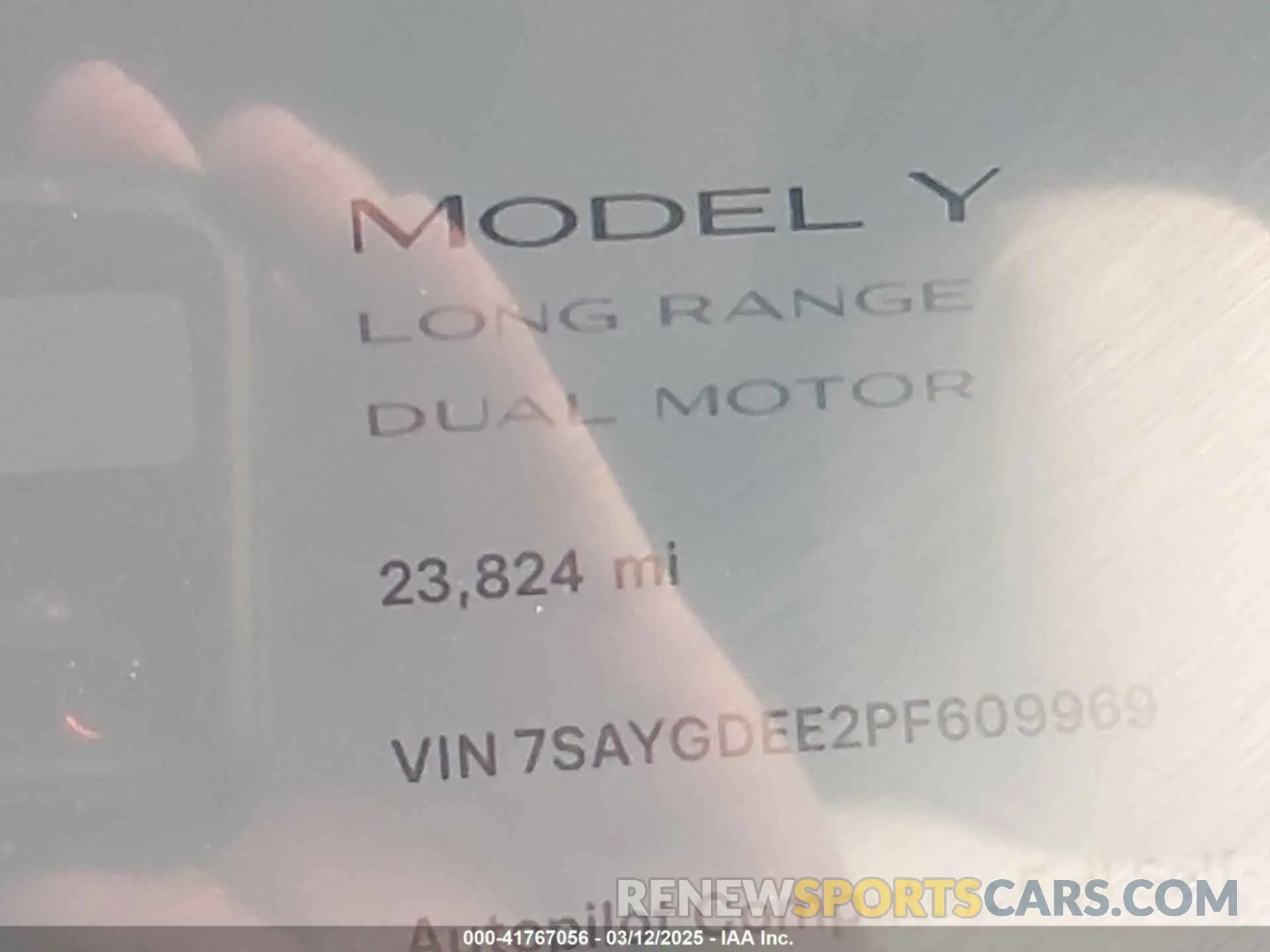 15 fotografías del automóvil dañado 7SAYGDEE2PF609969 TESLA MODEL Y 2023