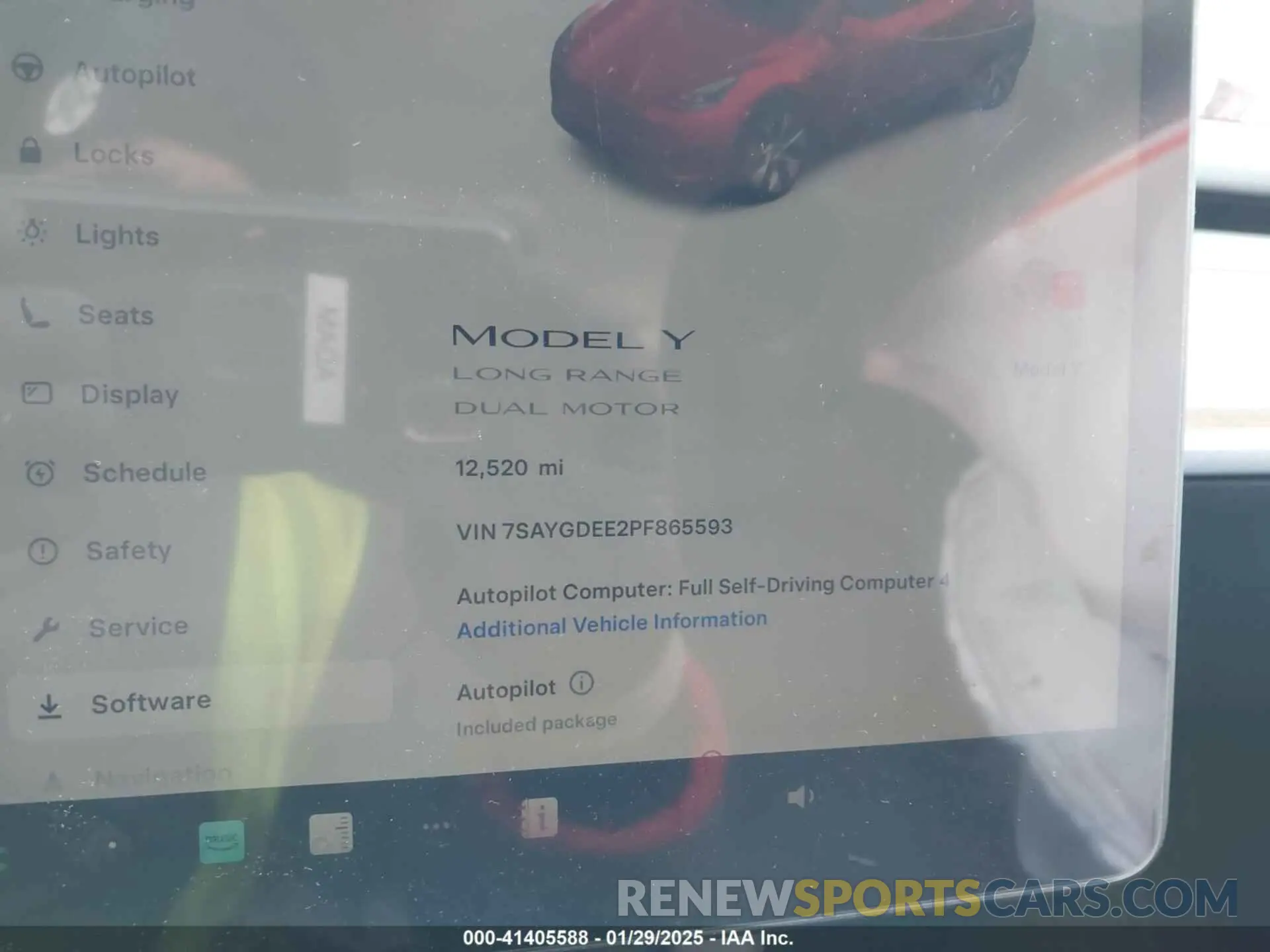 7 fotografías del automóvil dañado 7SAYGDEE2PF865593 TESLA MODEL Y 2023
